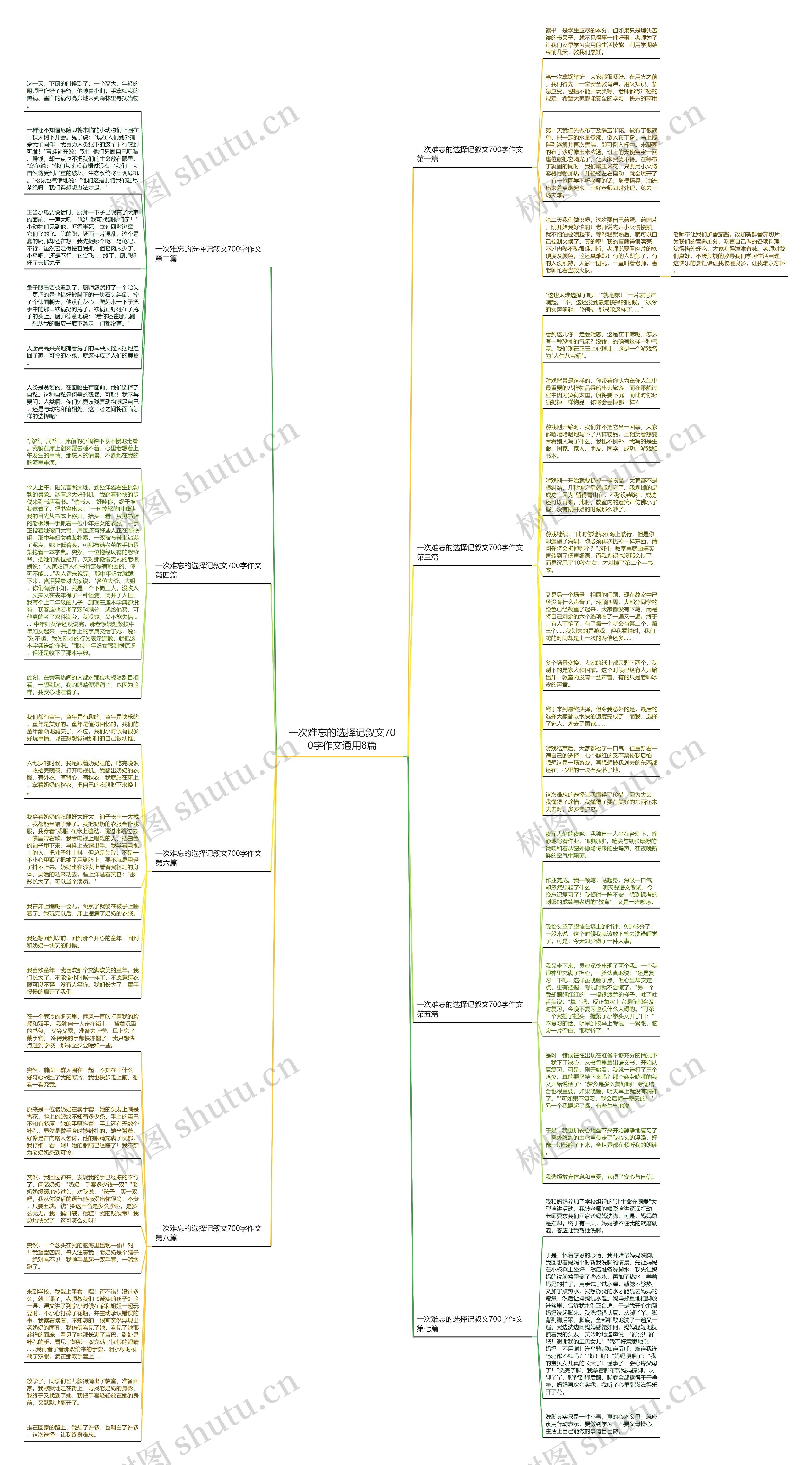一次难忘的选择记叙文700字作文通用8篇思维导图