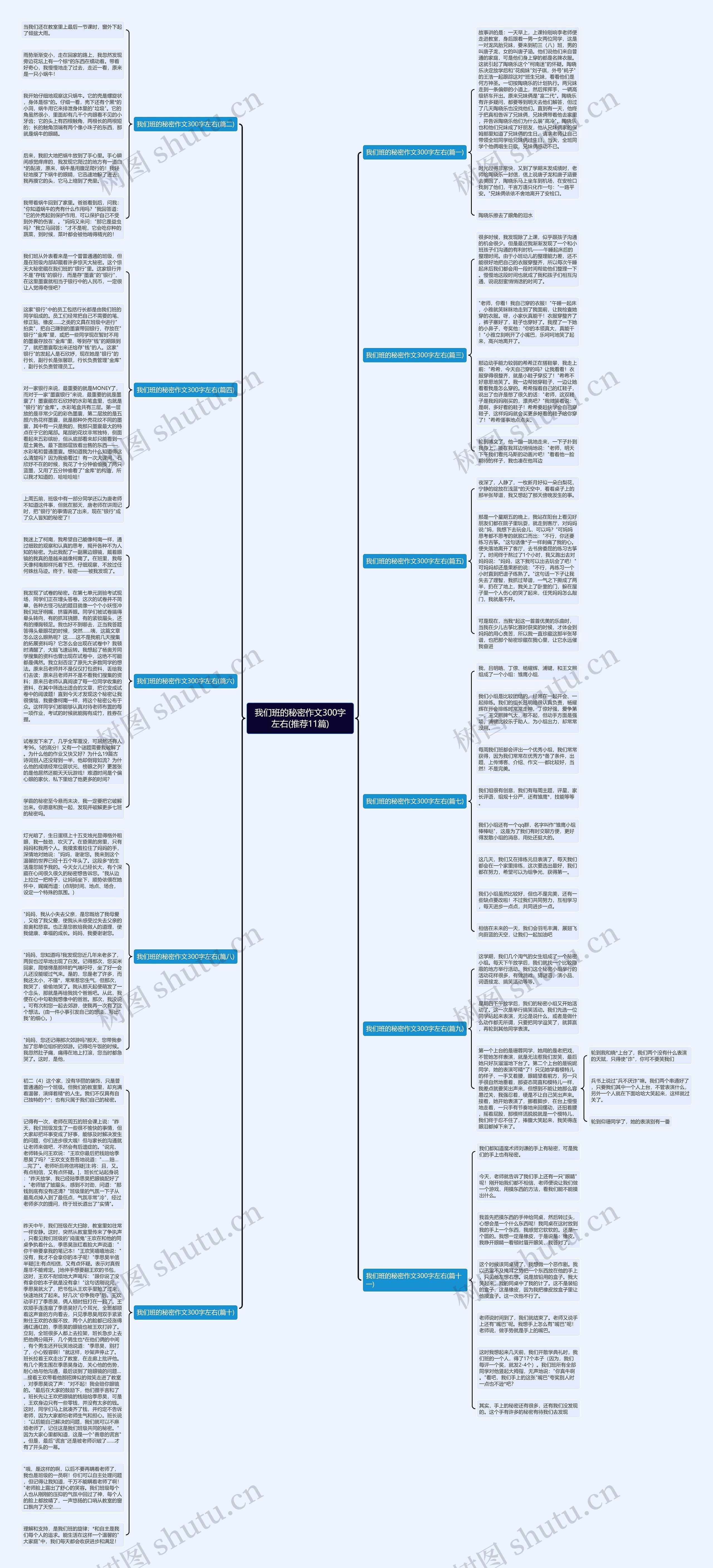 我们班的秘密作文300字左右(推荐11篇)思维导图