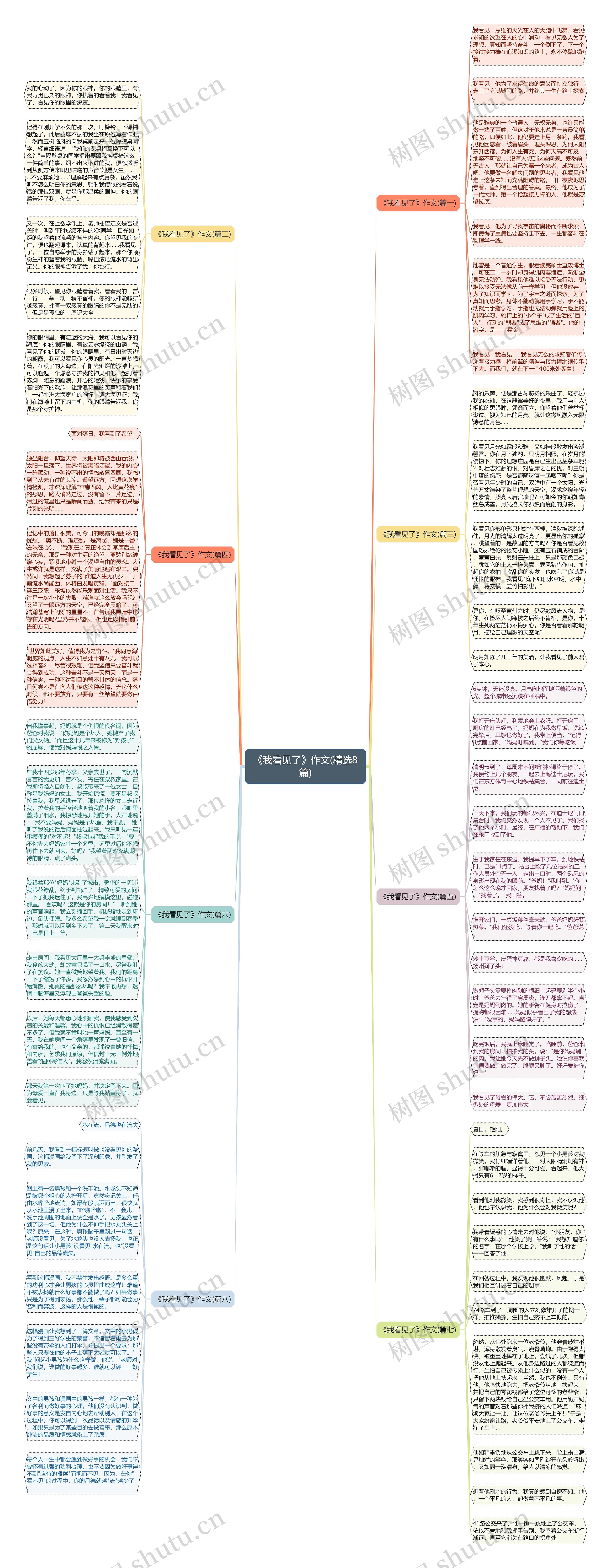 《我看见了》作文(精选8篇)思维导图
