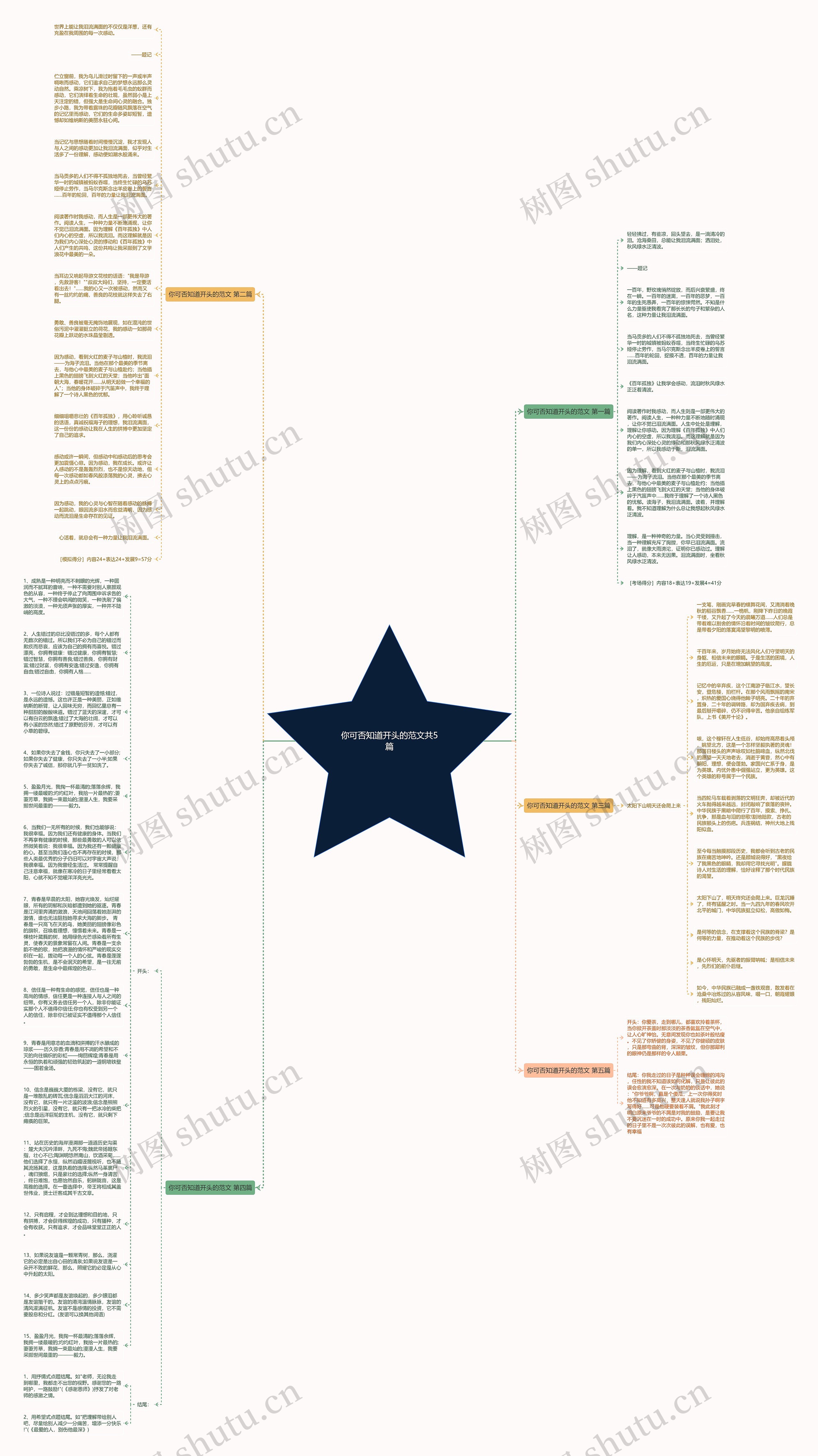 你可否知道开头的范文共5篇思维导图
