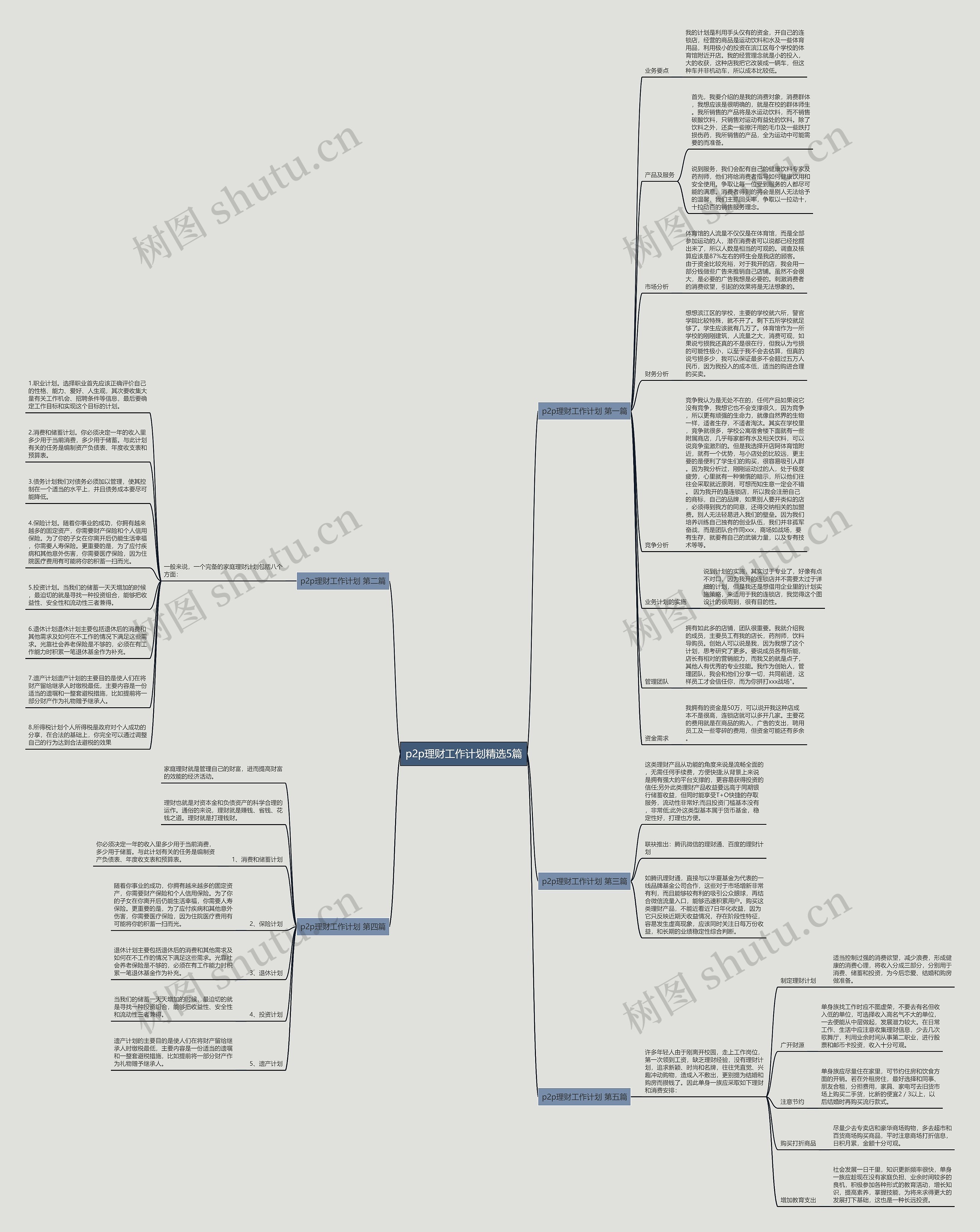 p2p理财工作计划精选5篇思维导图