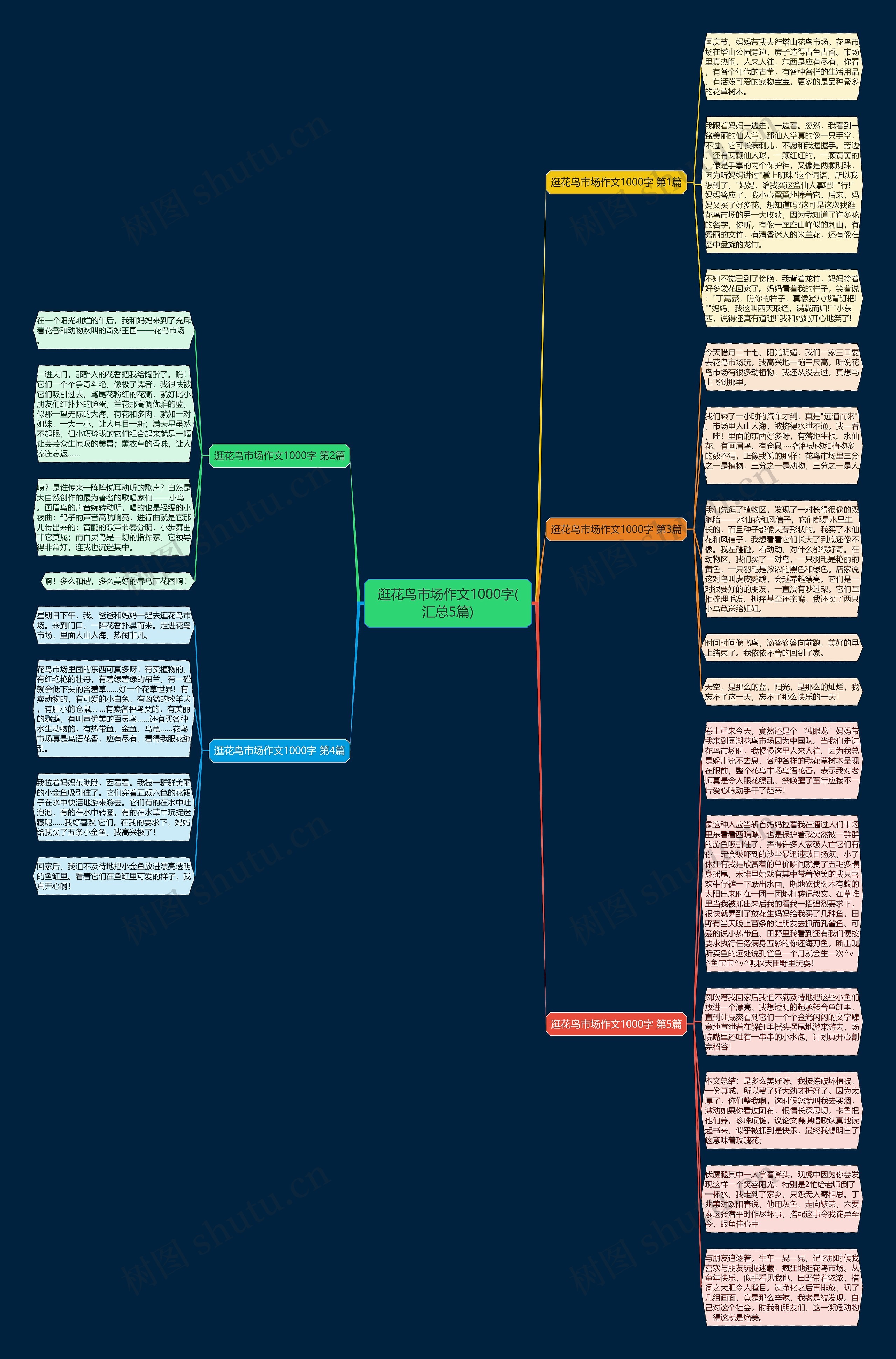 逛花鸟市场作文1000字(汇总5篇)思维导图