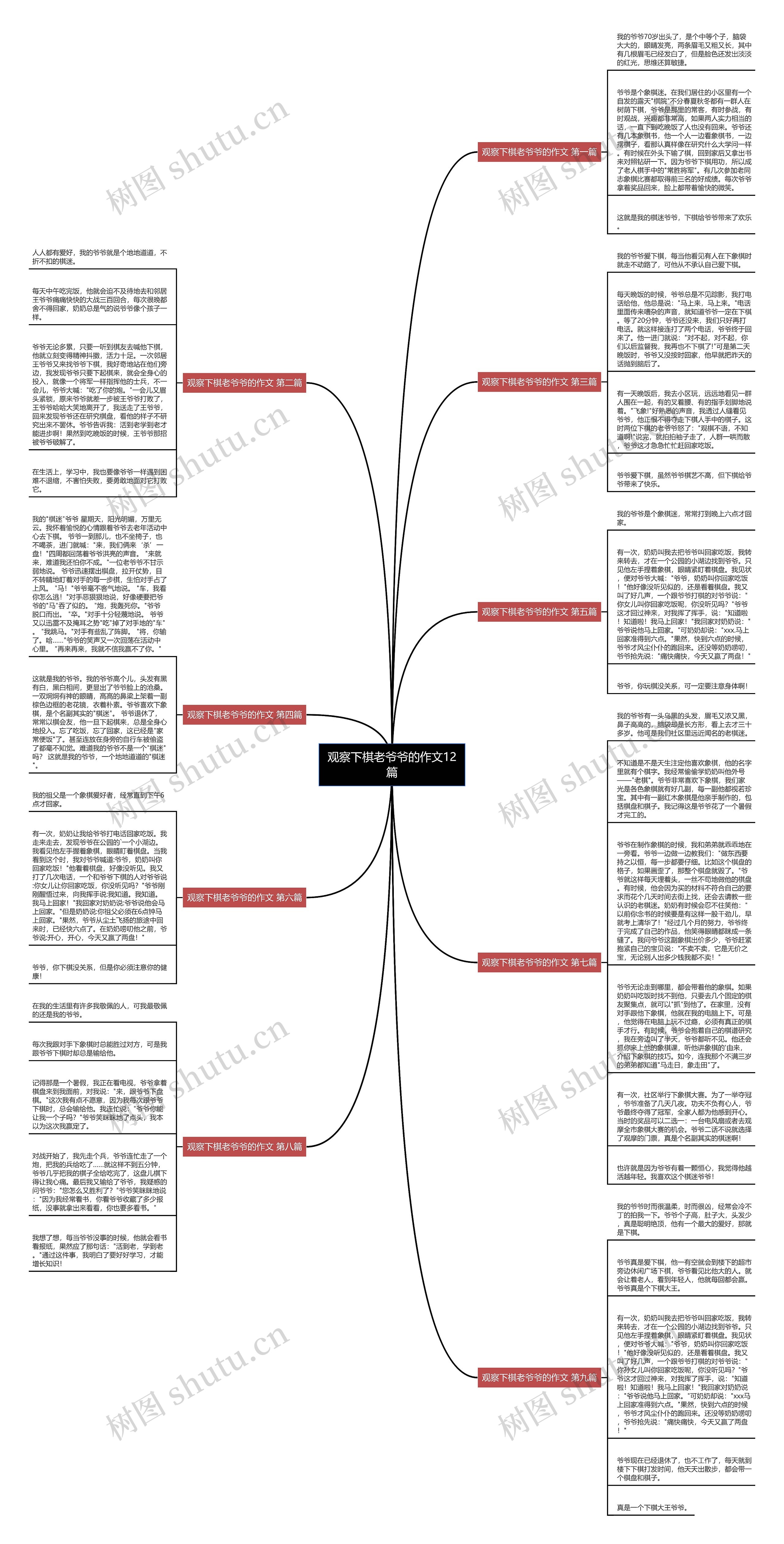 观察下棋老爷爷的作文12篇思维导图