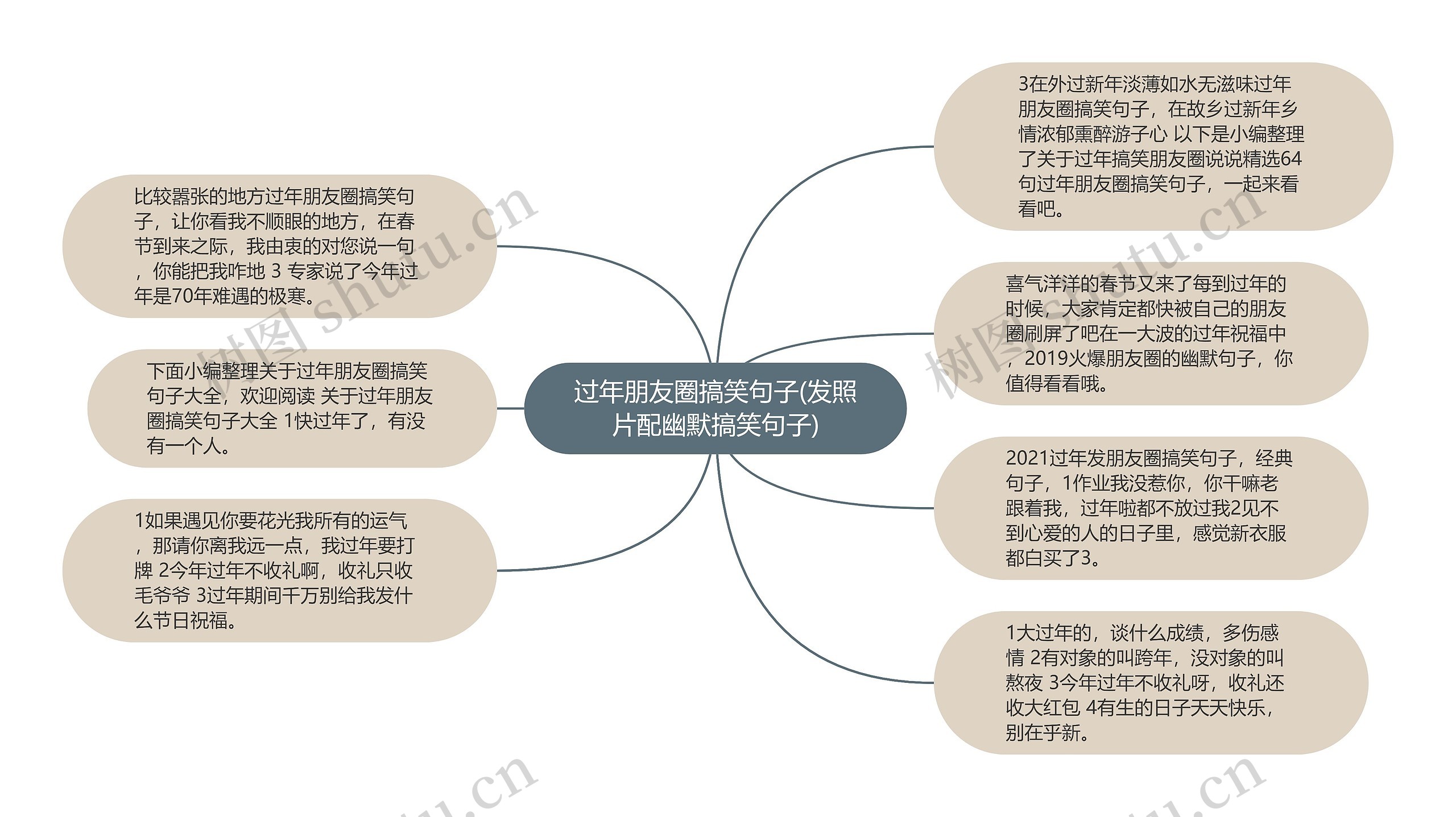 过年朋友圈搞笑句子(发照片配幽默搞笑句子)思维导图