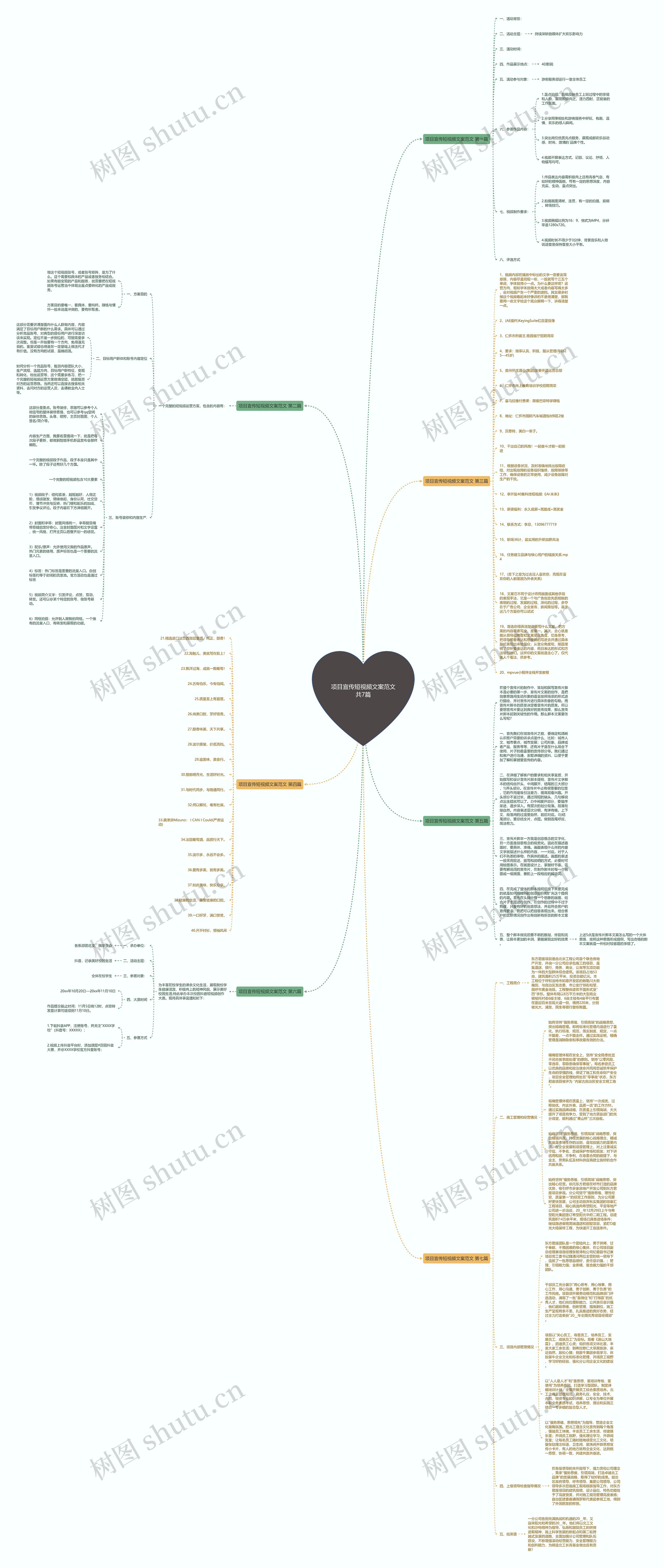 项目宣传短视频文案范文共7篇思维导图