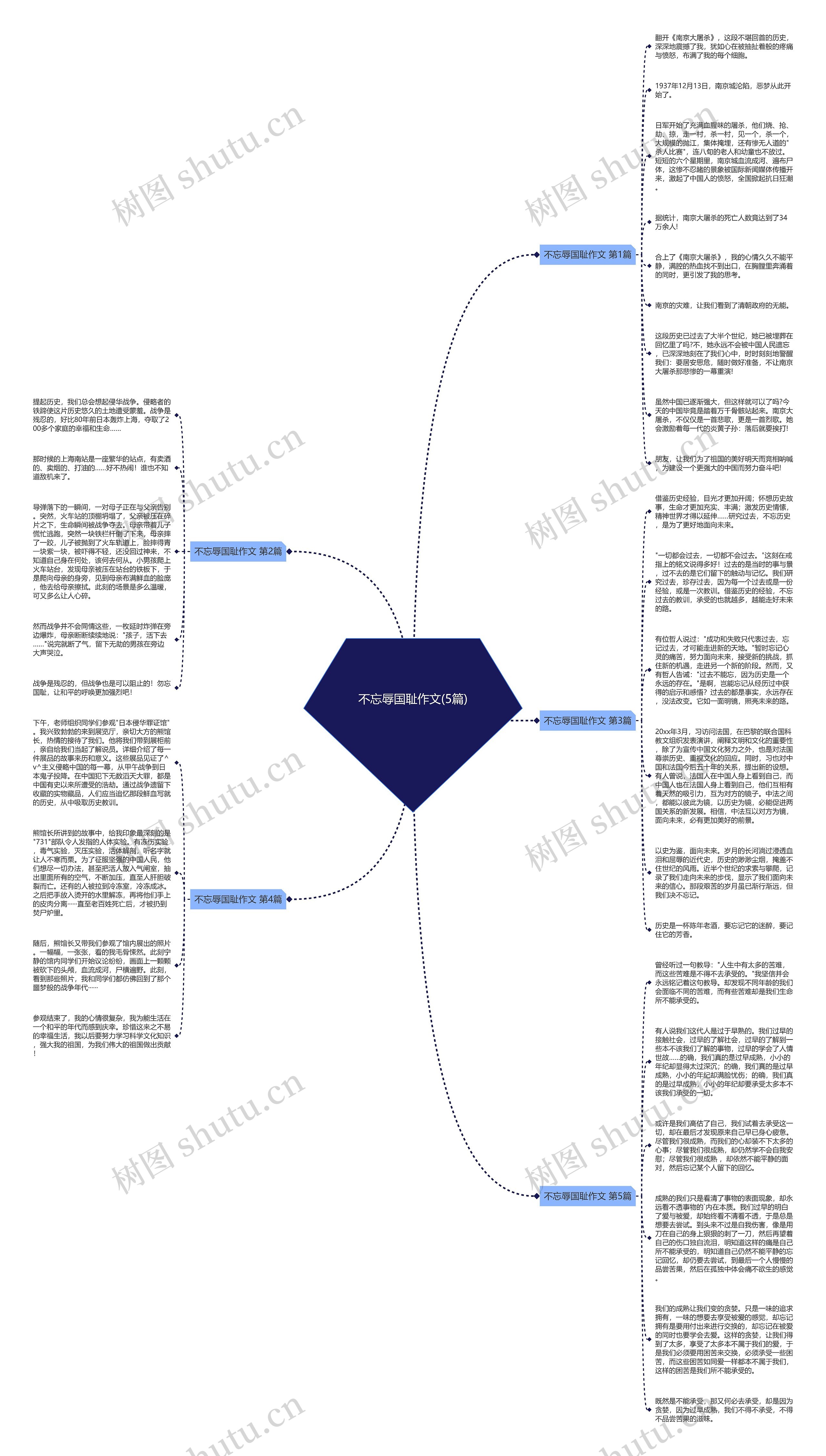 不忘辱国耻作文(5篇)思维导图