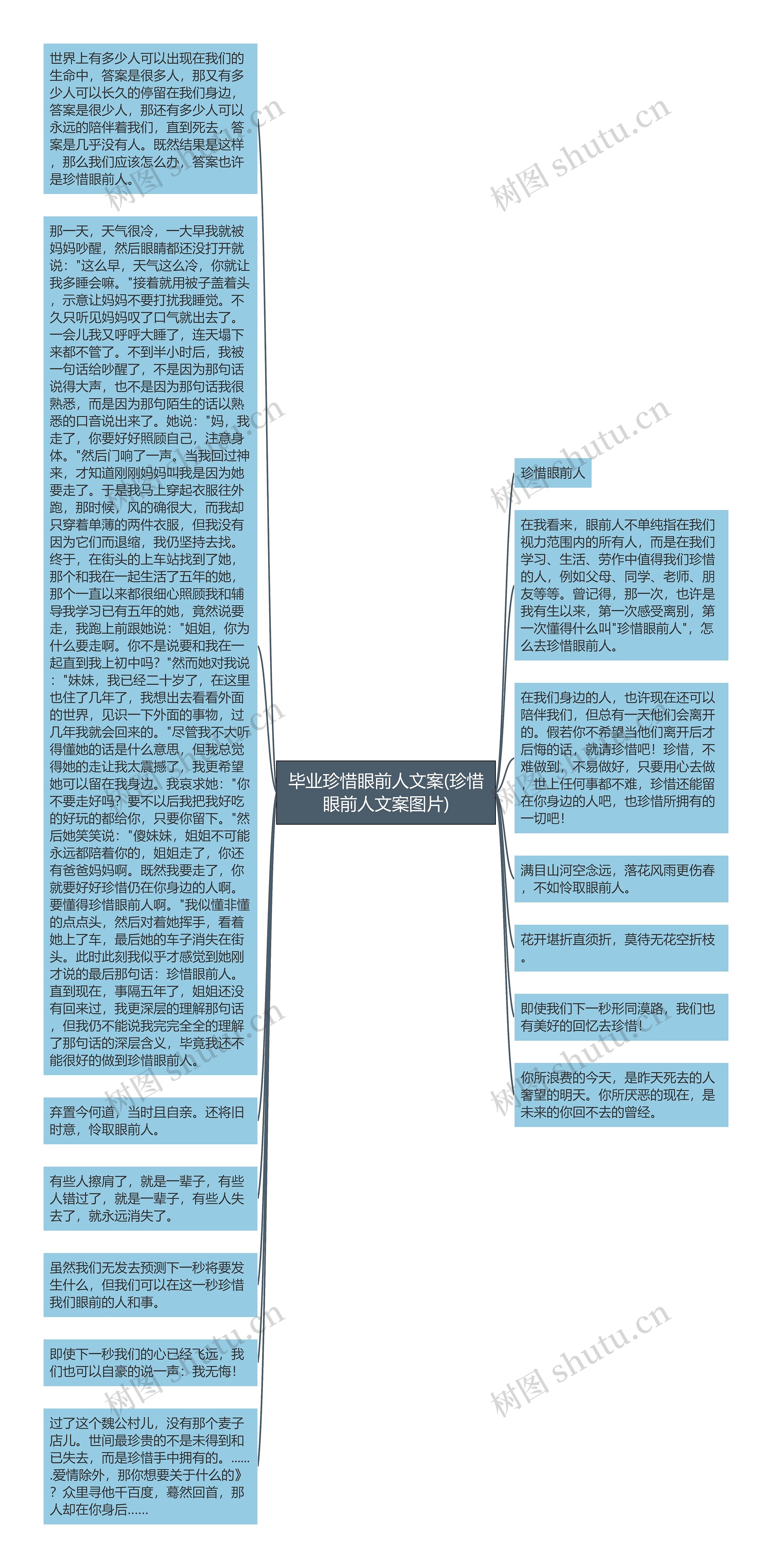 毕业珍惜眼前人文案(珍惜眼前人文案图片)思维导图