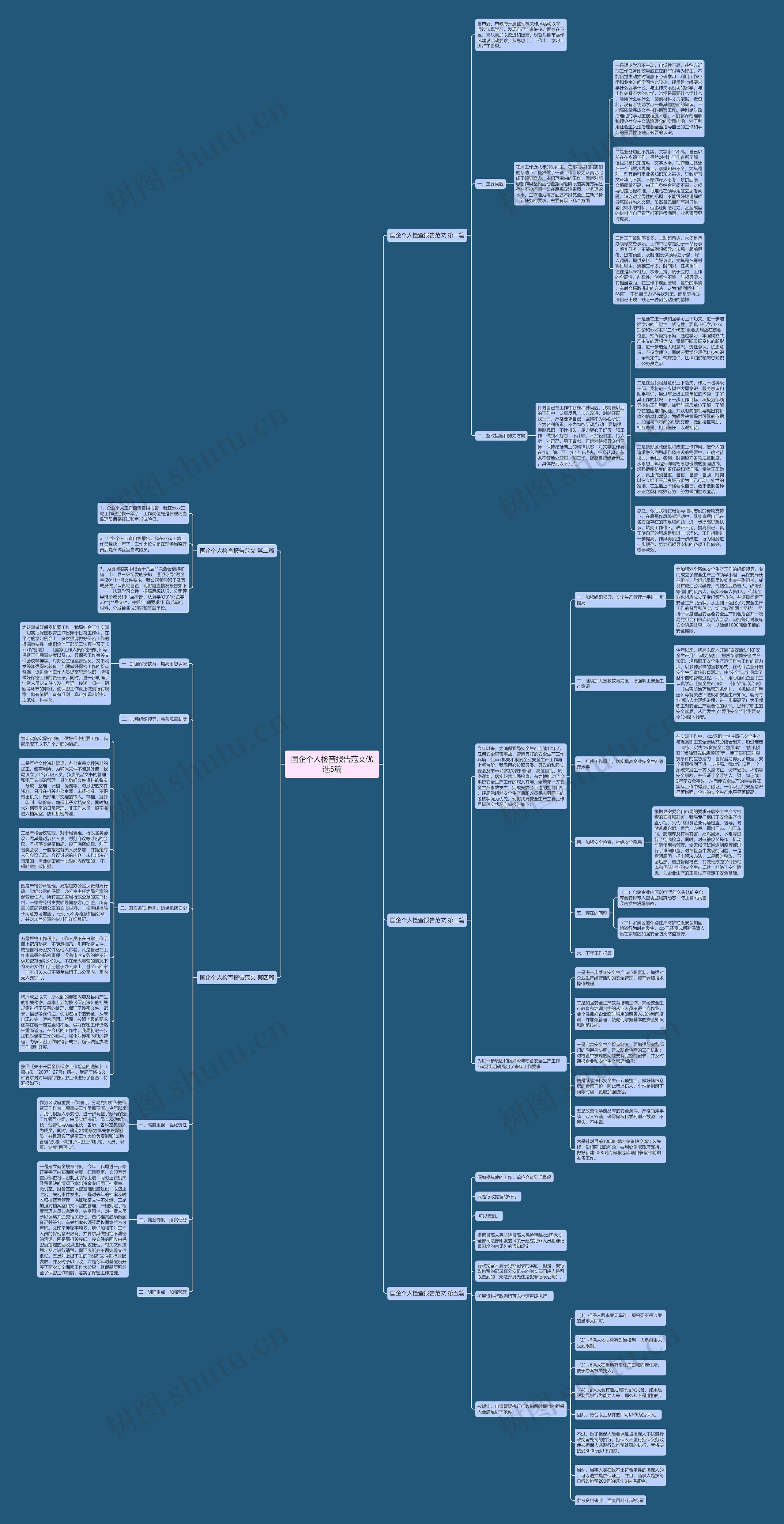 国企个人检查报告范文优选5篇思维导图