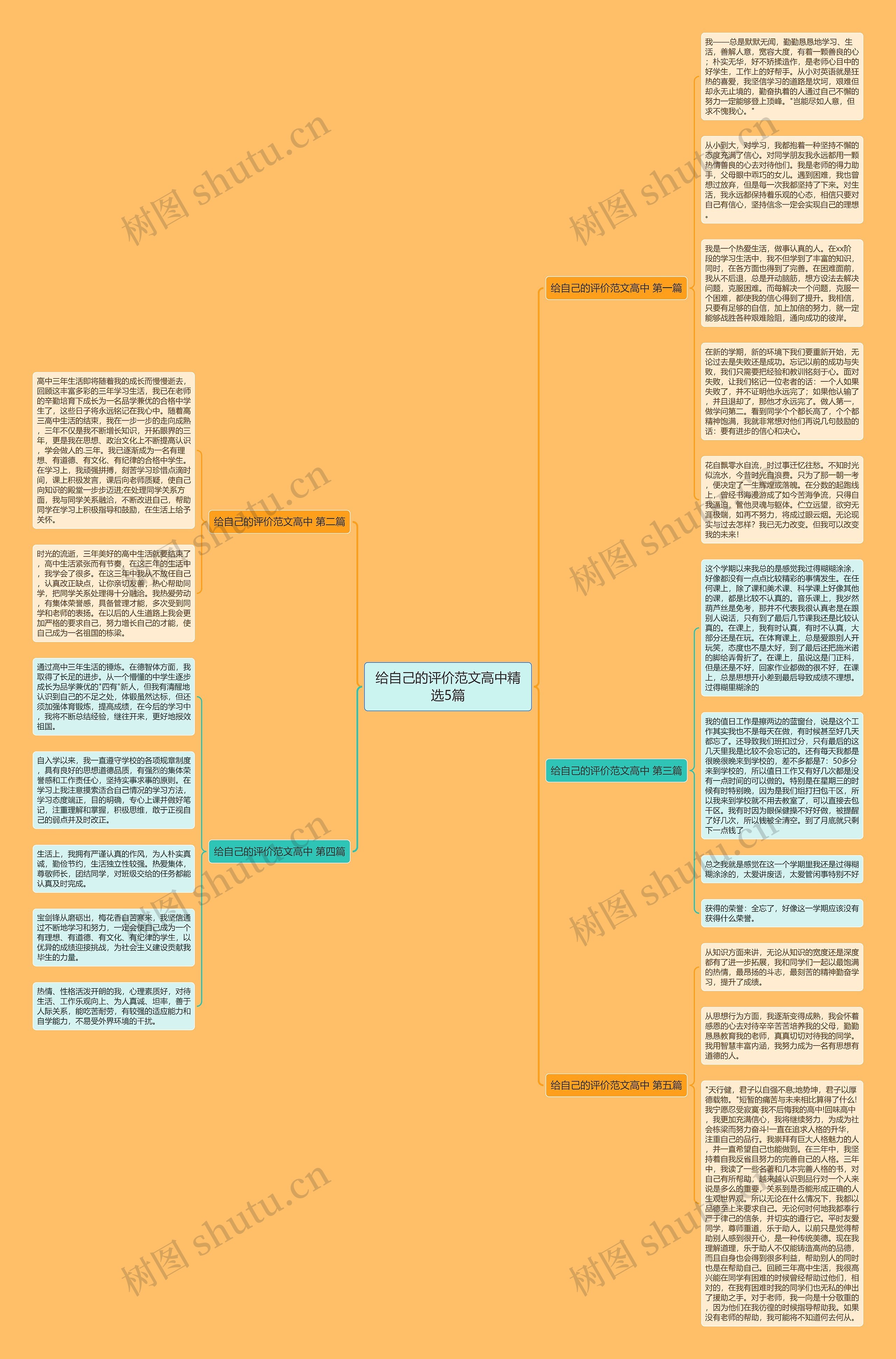给自己的评价范文高中精选5篇思维导图