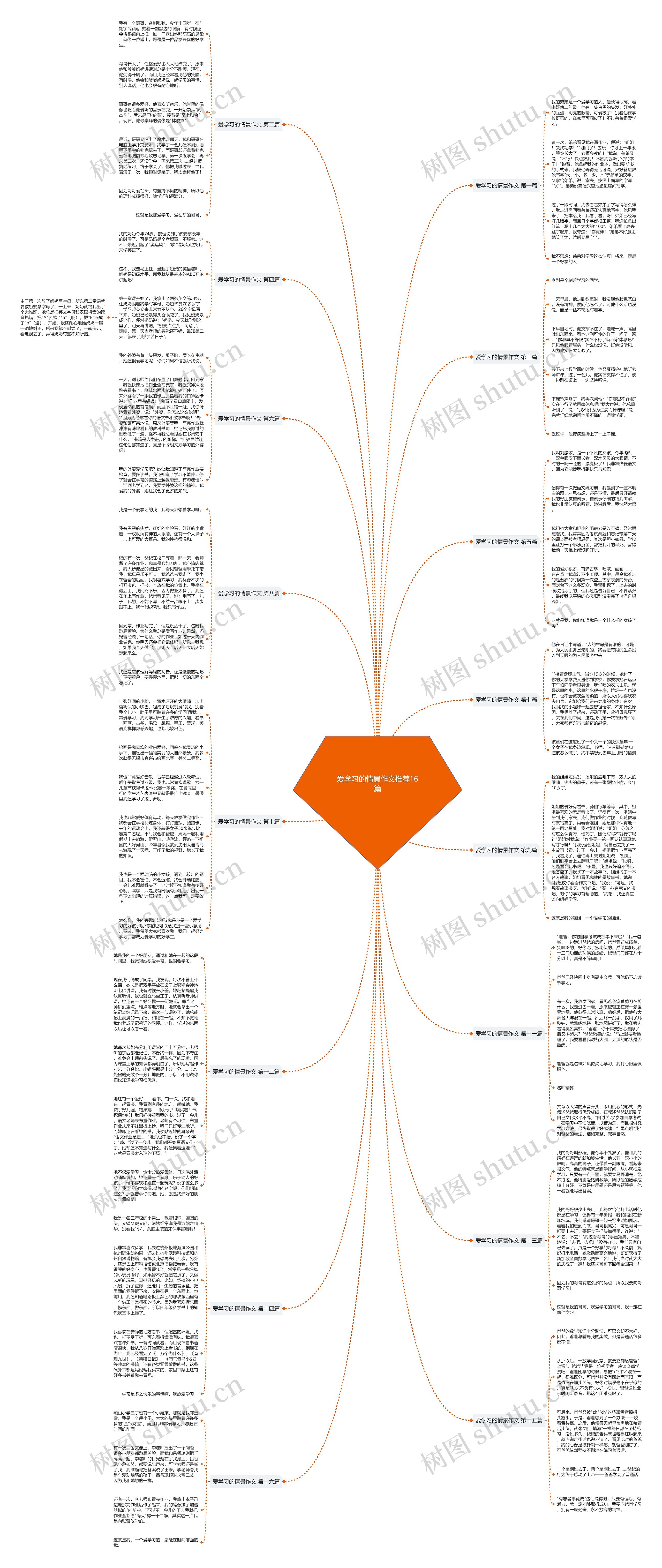 爱学习的情景作文推荐16篇思维导图