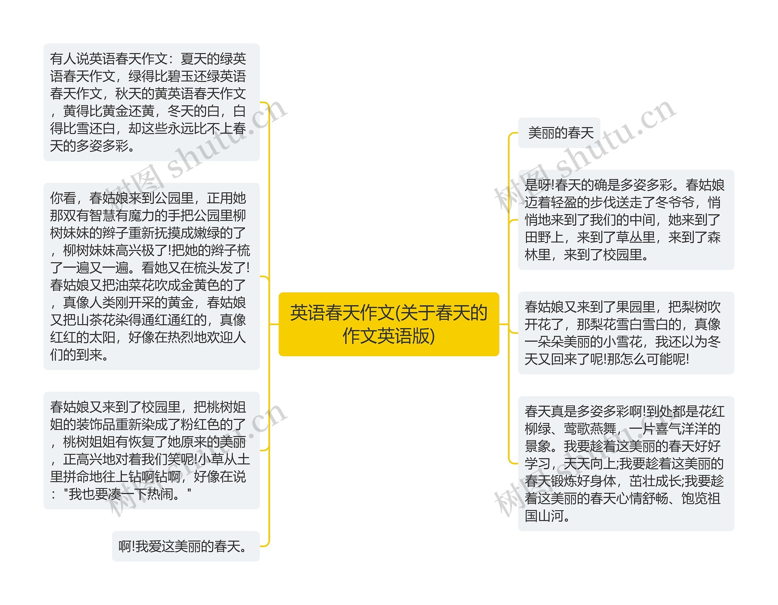 英语春天作文(关于春天的作文英语版)思维导图