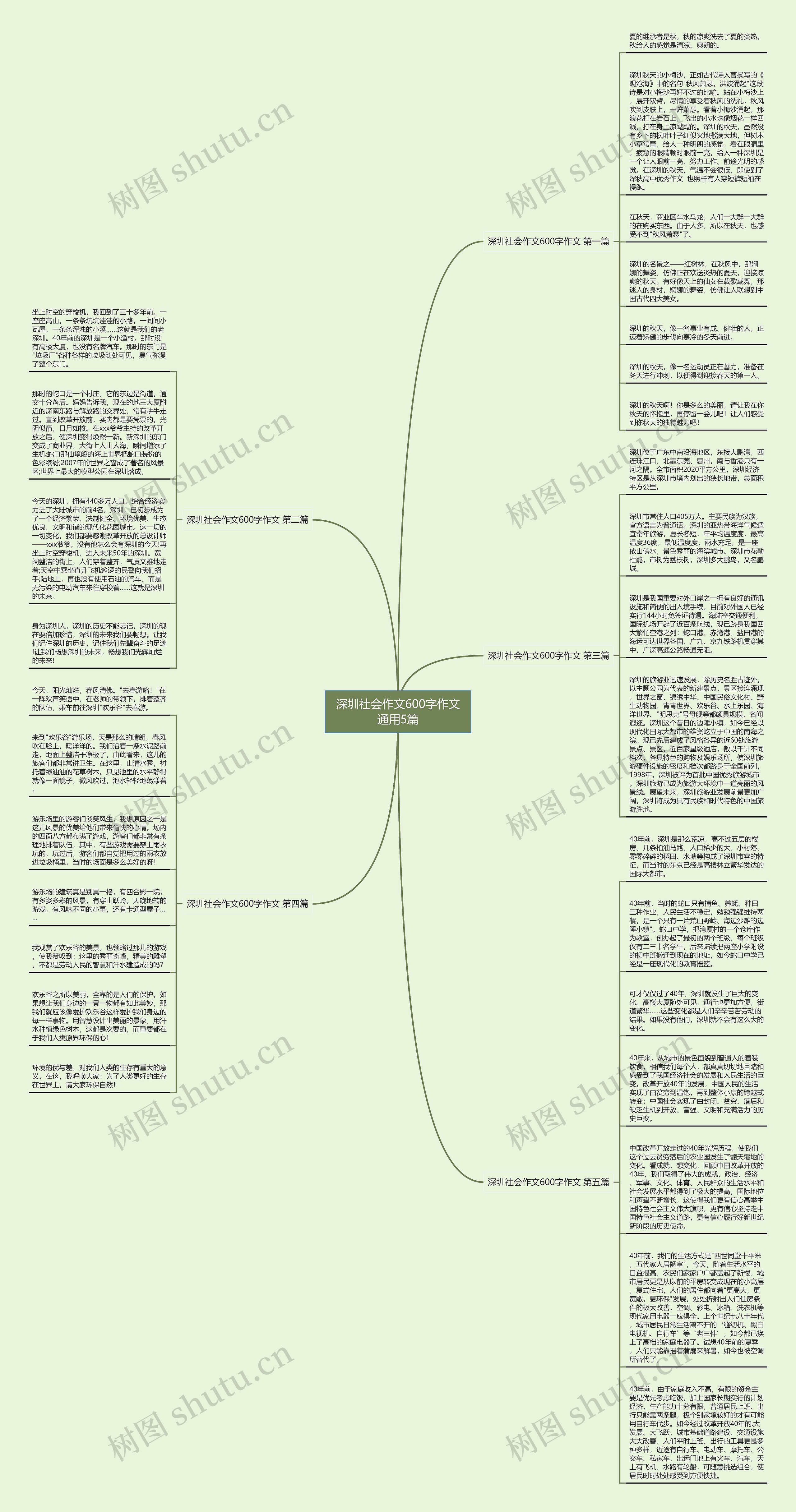 深圳社会作文600字作文通用5篇思维导图