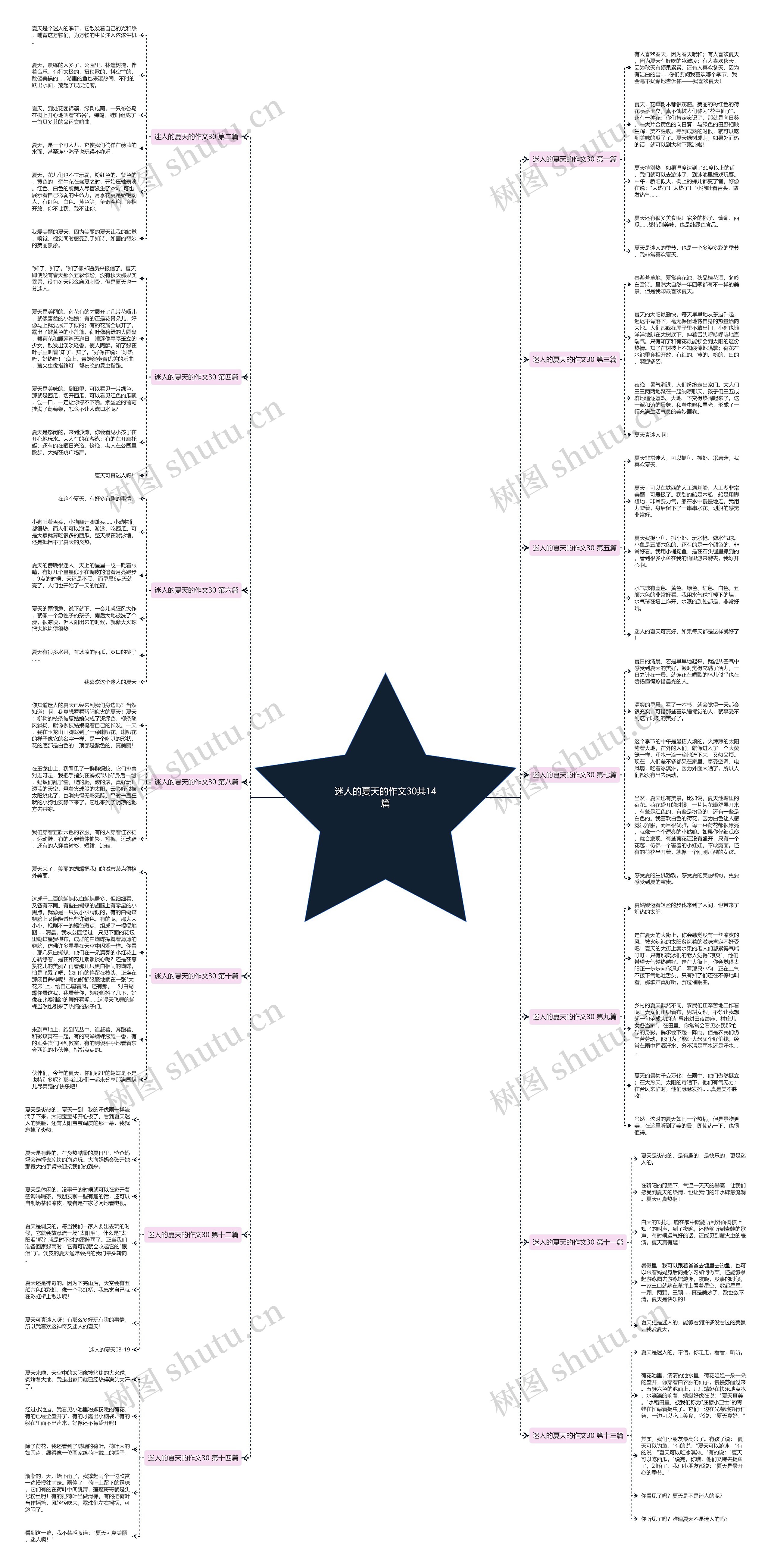 迷人的夏天的作文30共14篇思维导图