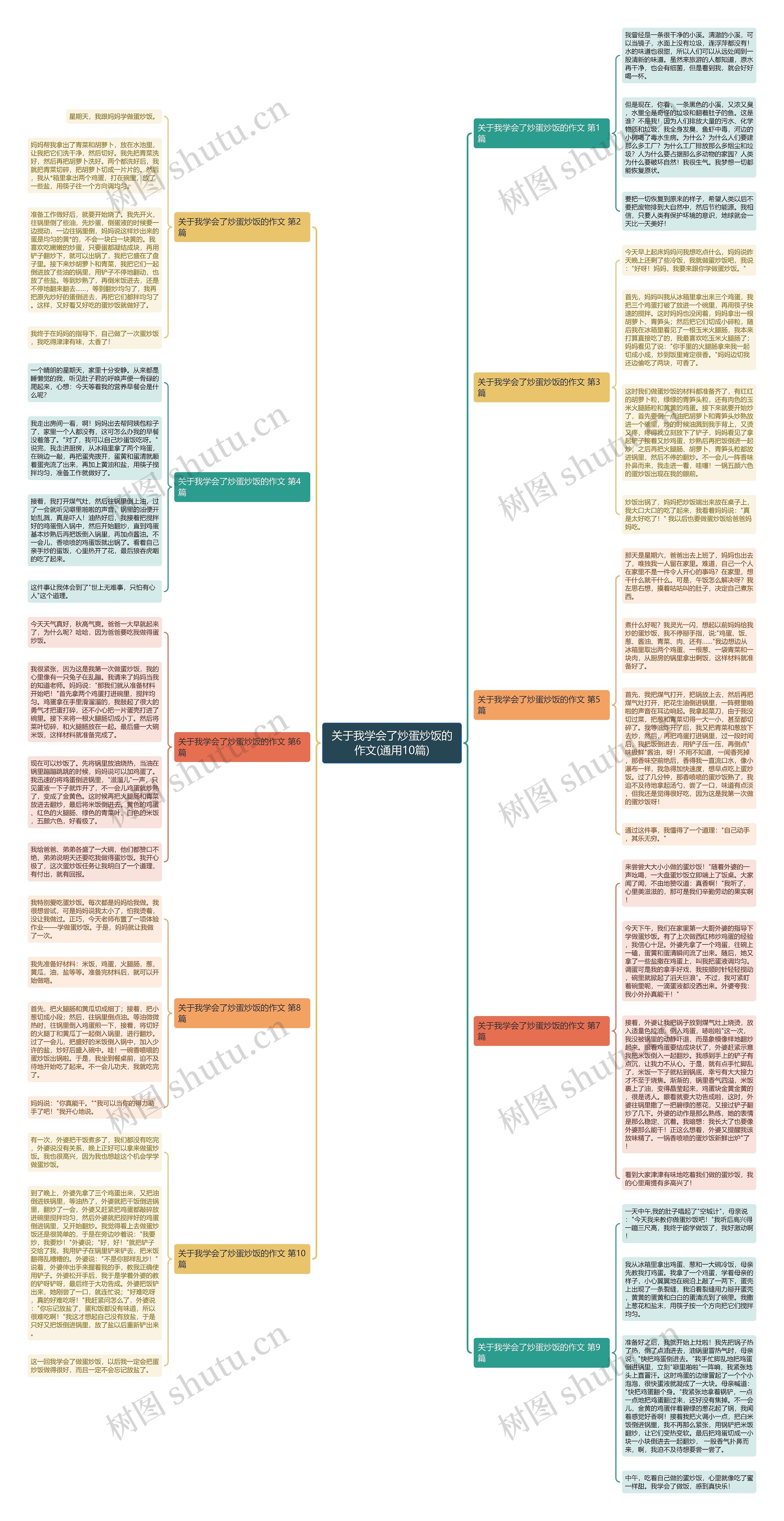 关于我学会了炒蛋炒饭的作文(通用10篇)思维导图