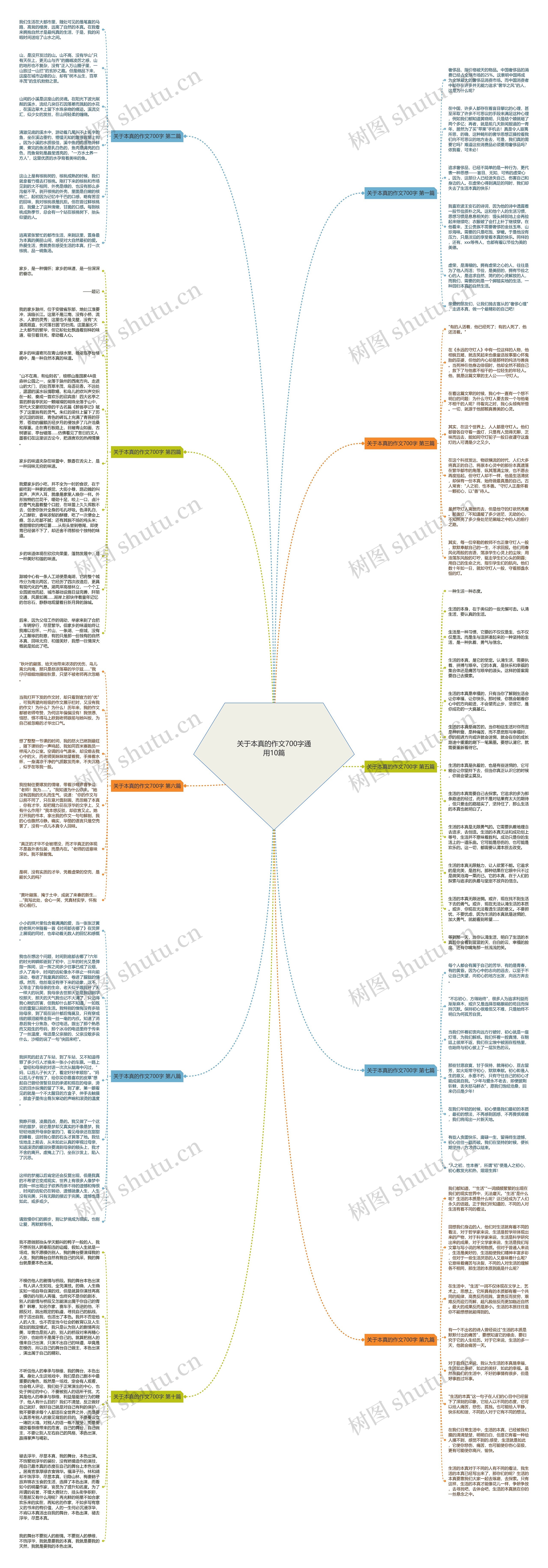 关于本真的作文700字通用10篇思维导图