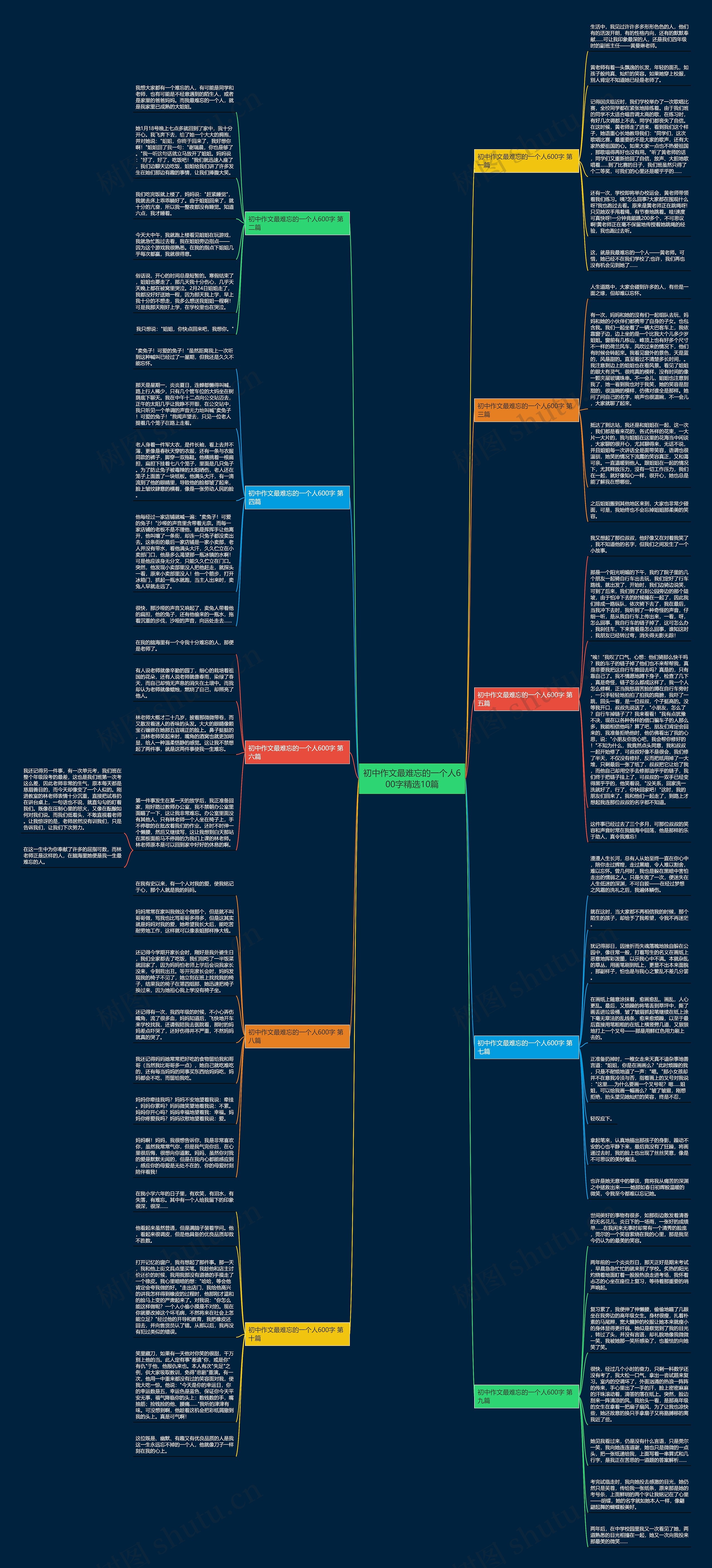 初中作文最难忘的一个人600字精选10篇思维导图