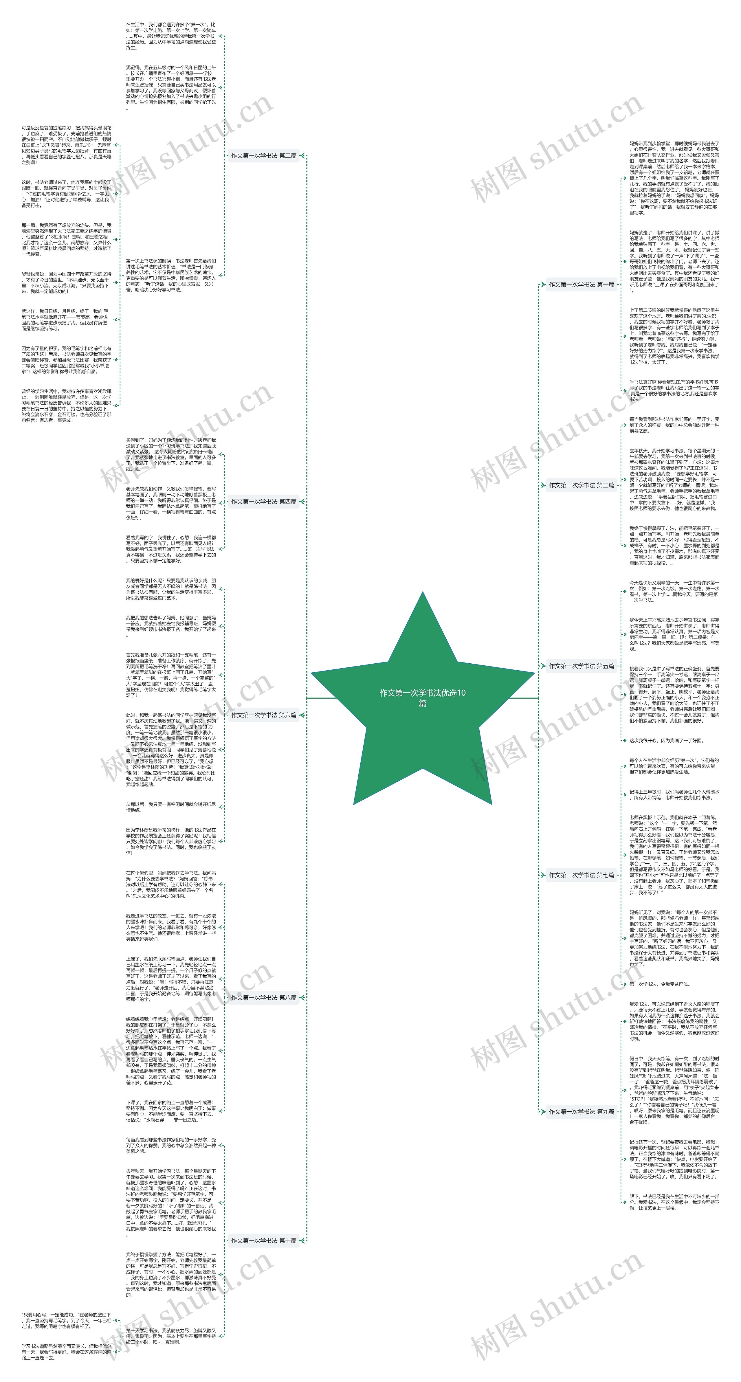 作文第一次学书法优选10篇思维导图