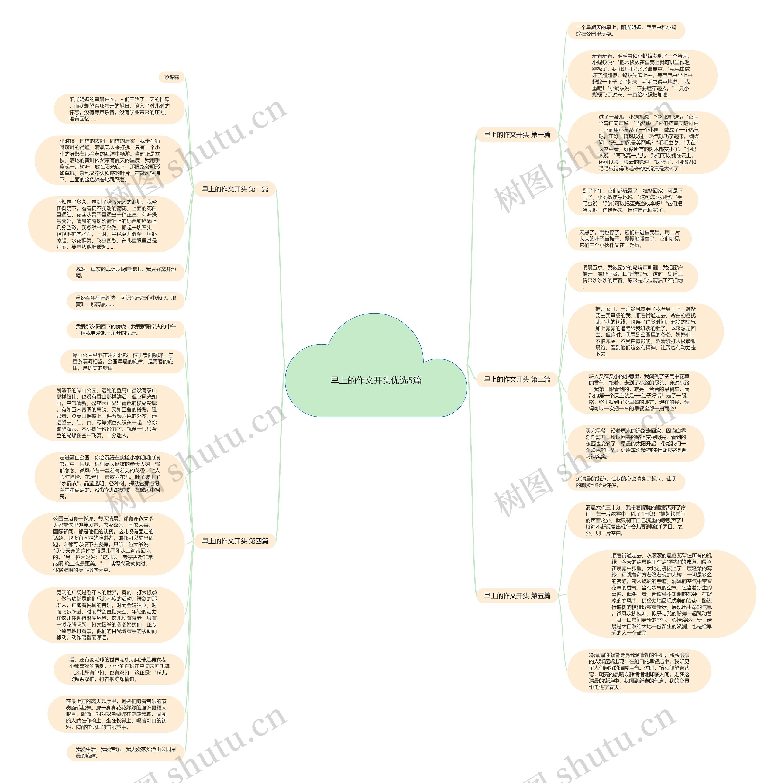早上的作文开头优选5篇思维导图
