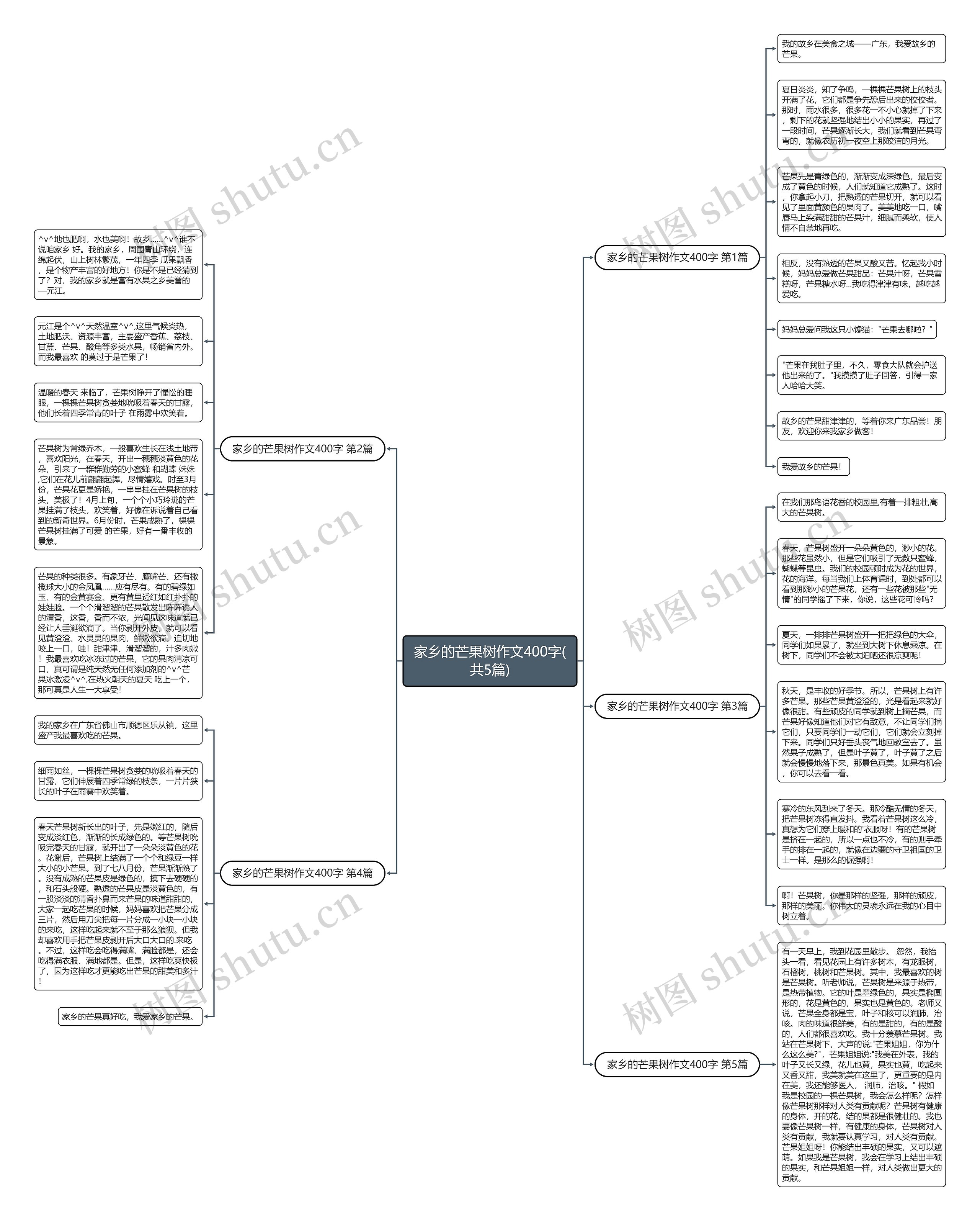 家乡的芒果树作文400字(共5篇)思维导图