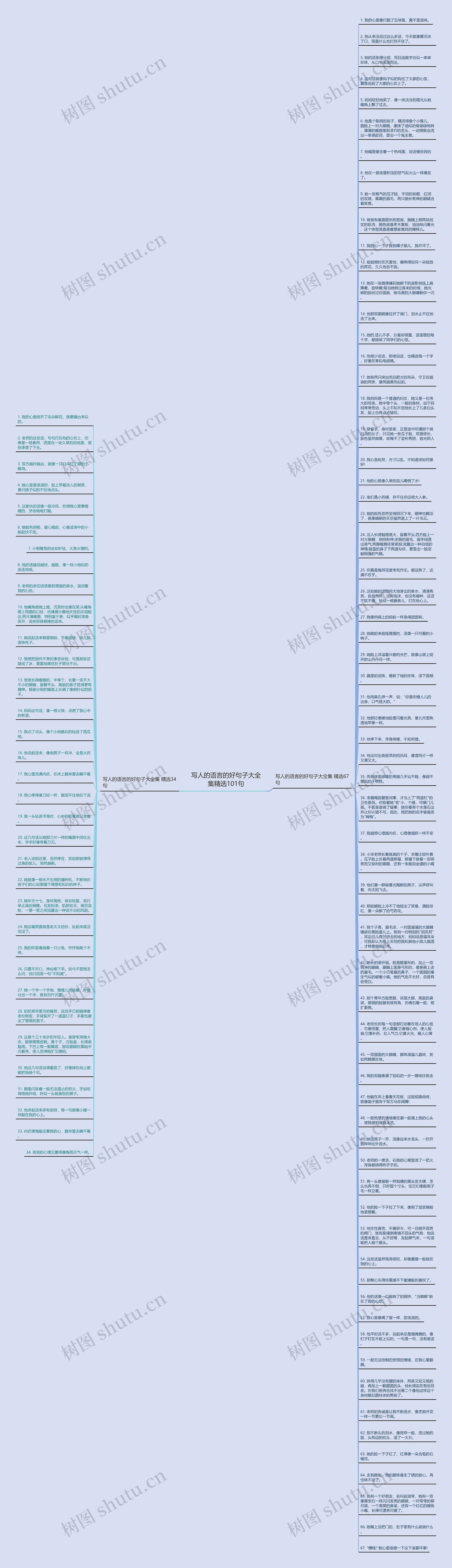 写人的语言的好句子大全集精选101句思维导图