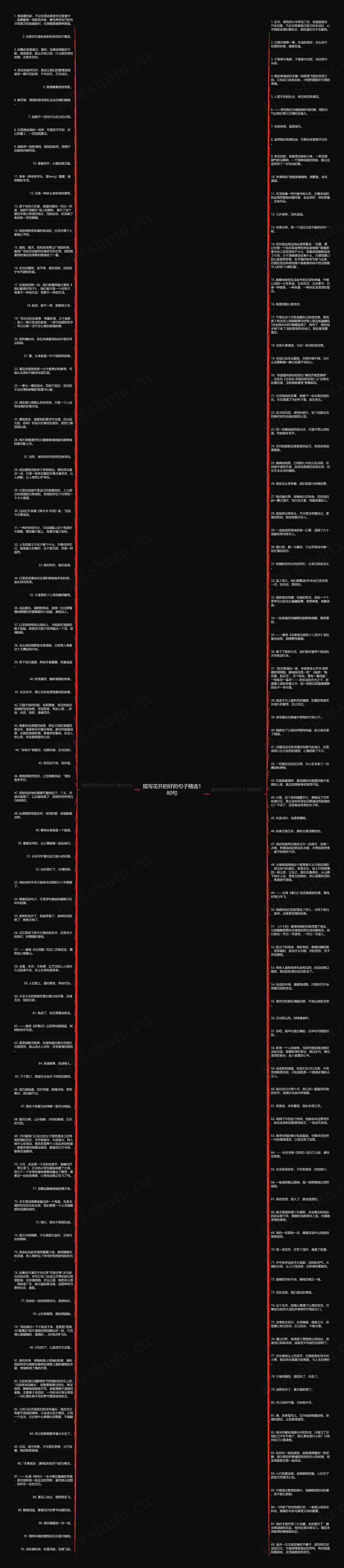 描写花开的好的句子精选180句思维导图