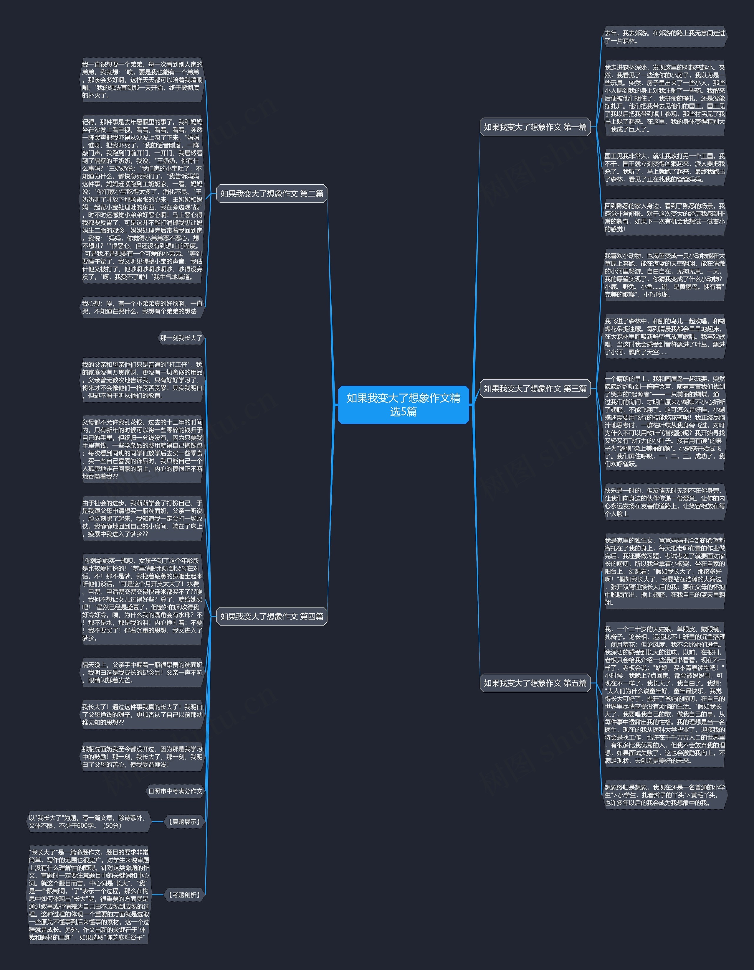 如果我变大了想象作文精选5篇思维导图