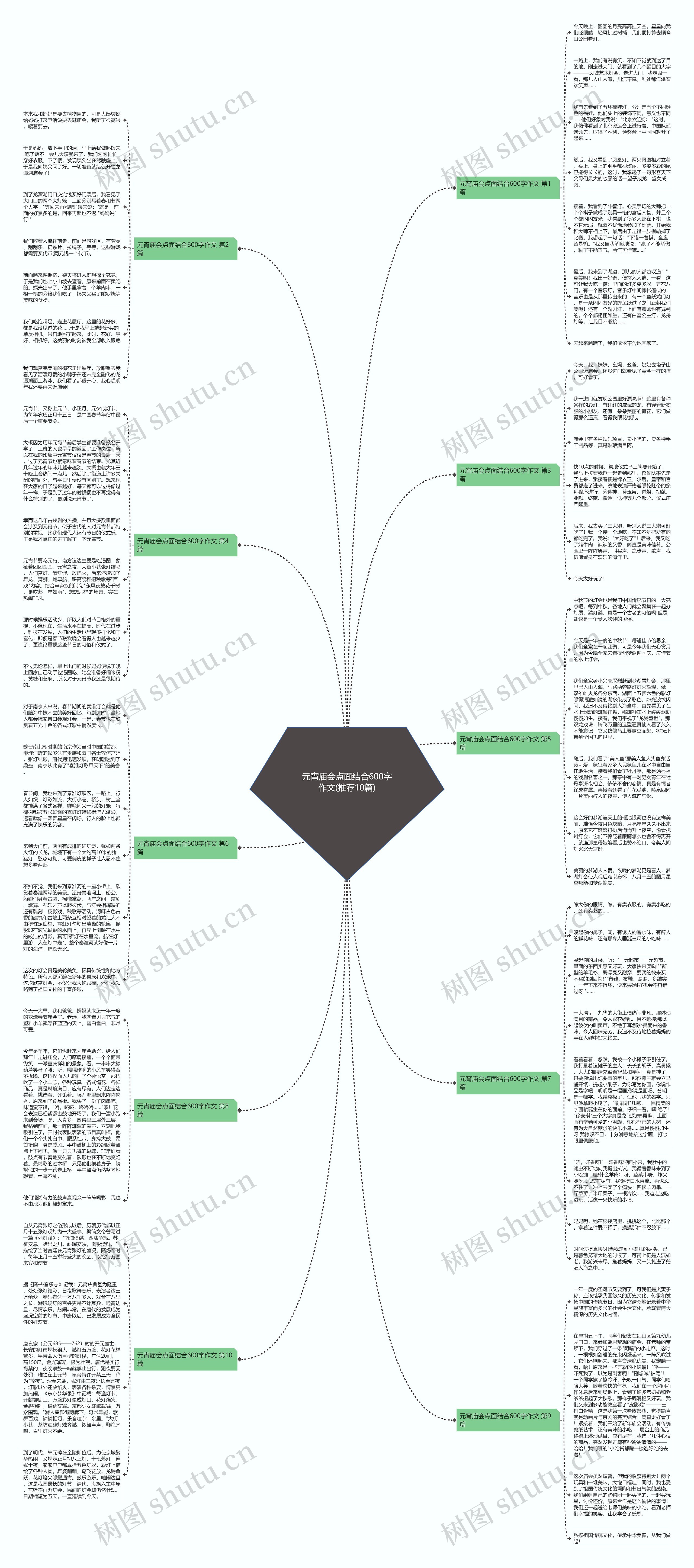元宵庙会点面结合600字作文(推荐10篇)思维导图