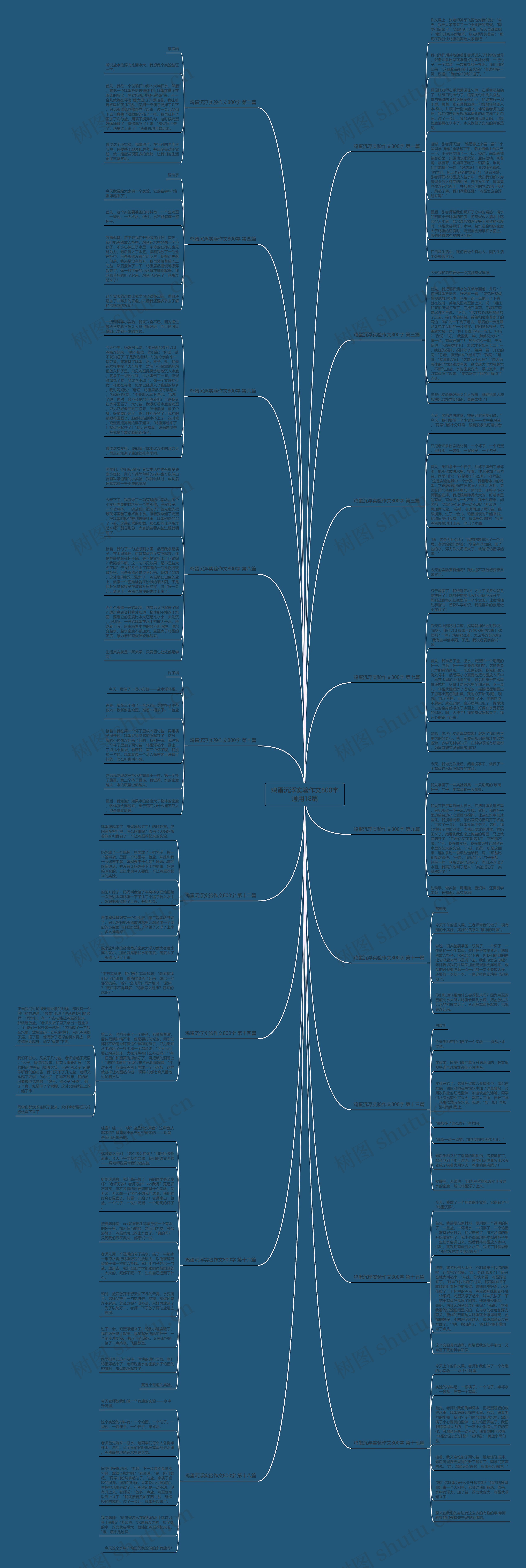鸡蛋沉浮实验作文800字通用18篇思维导图