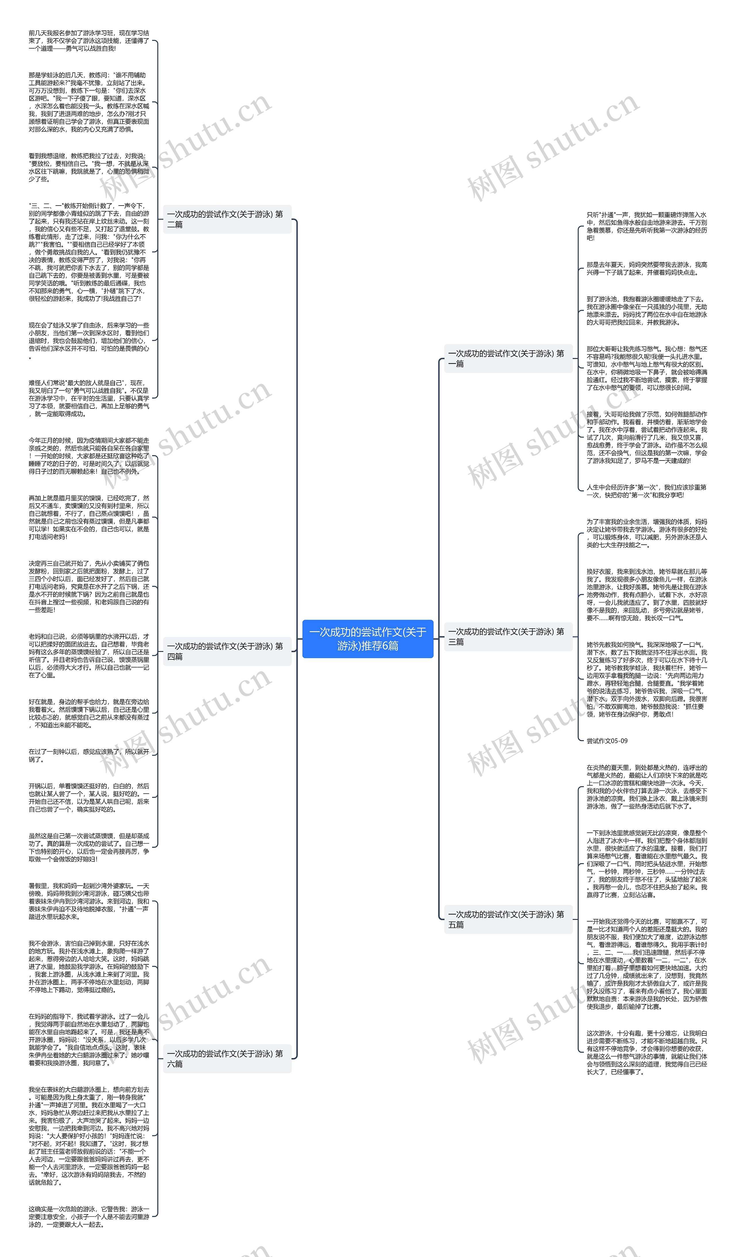 一次成功的尝试作文(关于游泳)推荐6篇思维导图