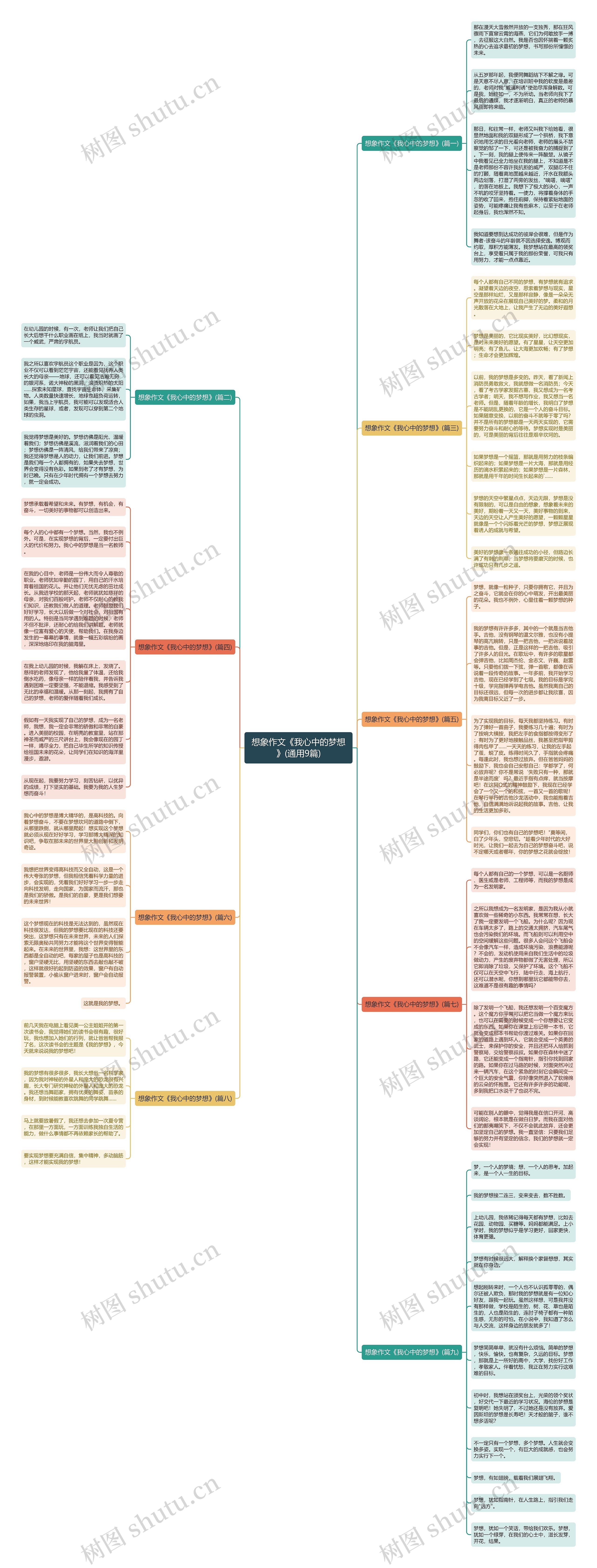 想象作文《我心中的梦想》(通用9篇)思维导图