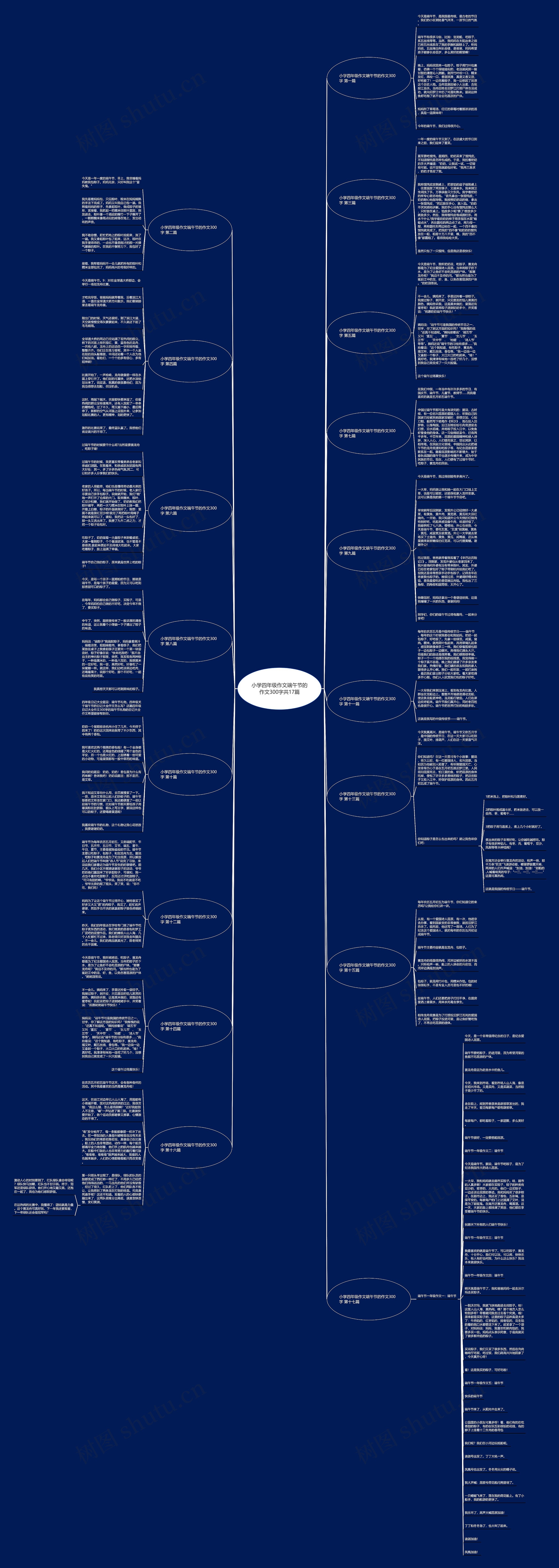 小学四年级作文端午节的作文300字共17篇思维导图