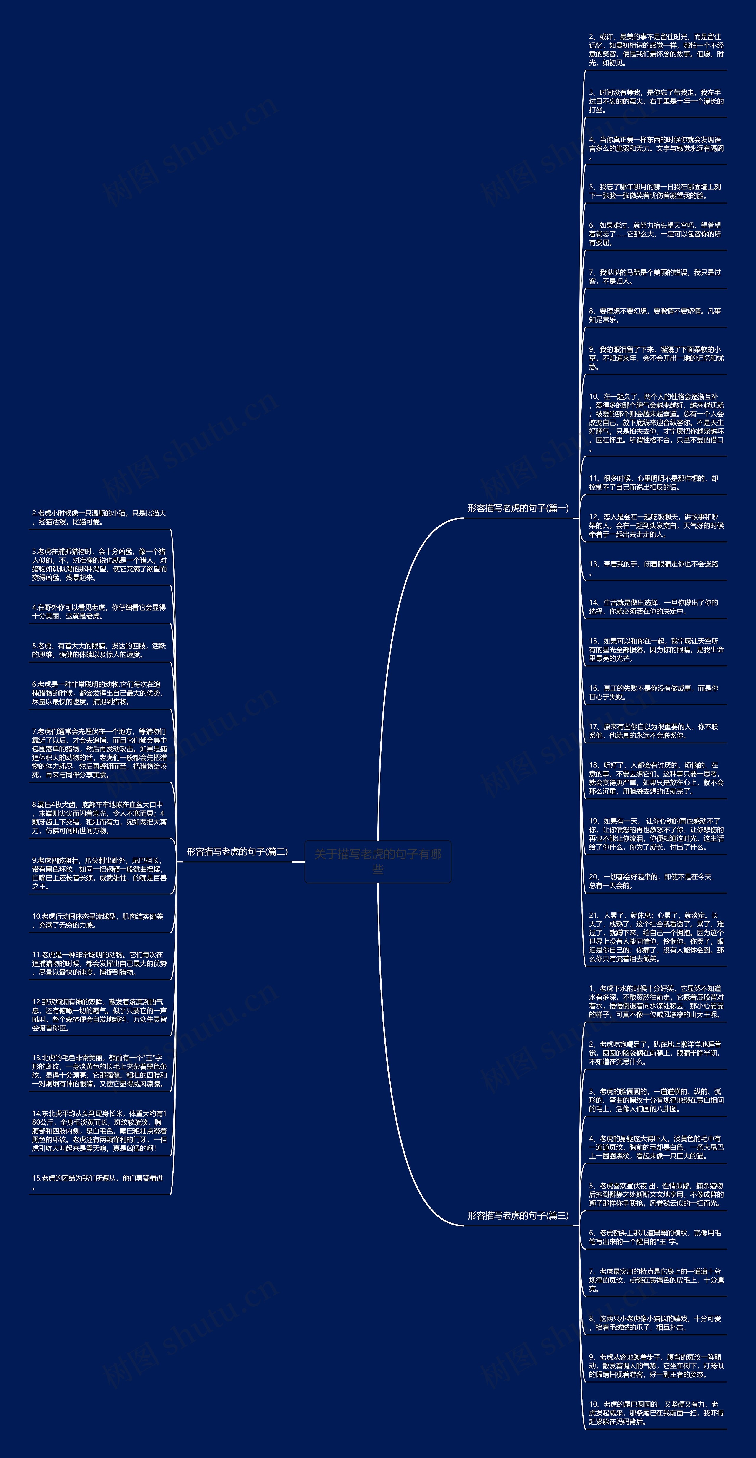 关于描写老虎的句子有哪些思维导图