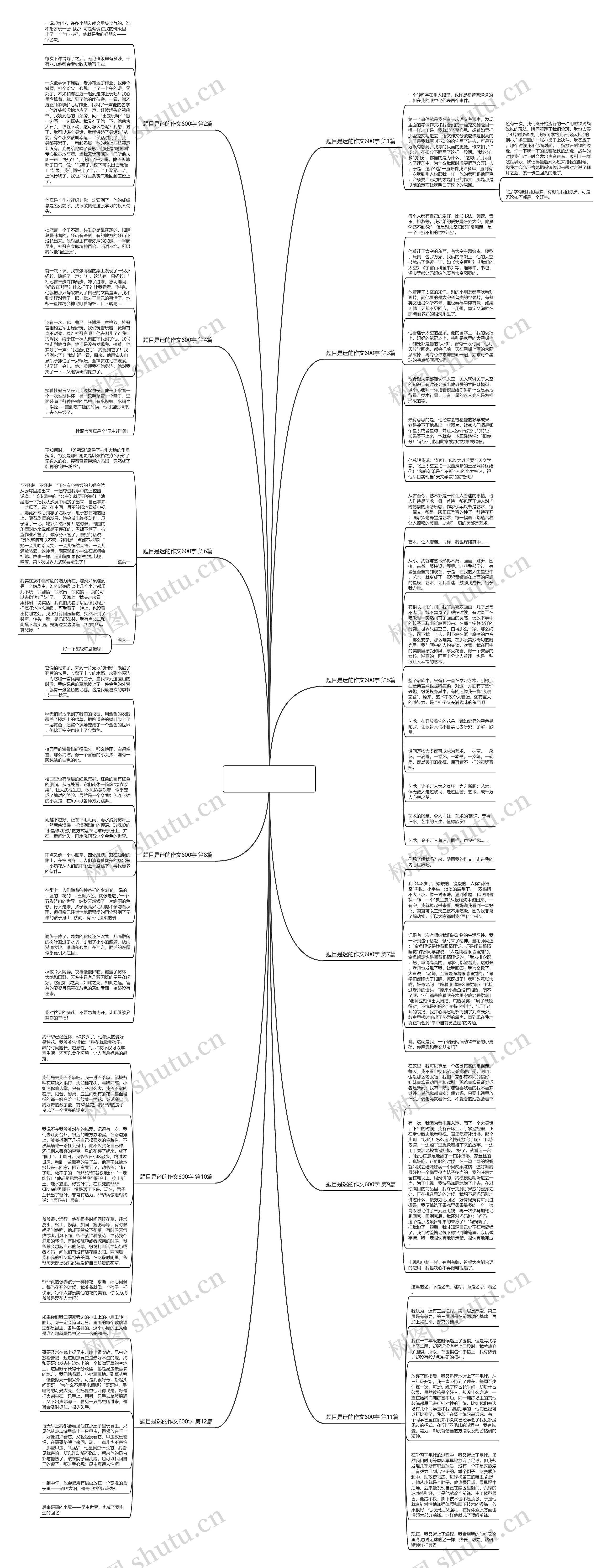 题目是迷的作文600字(必备12篇)思维导图