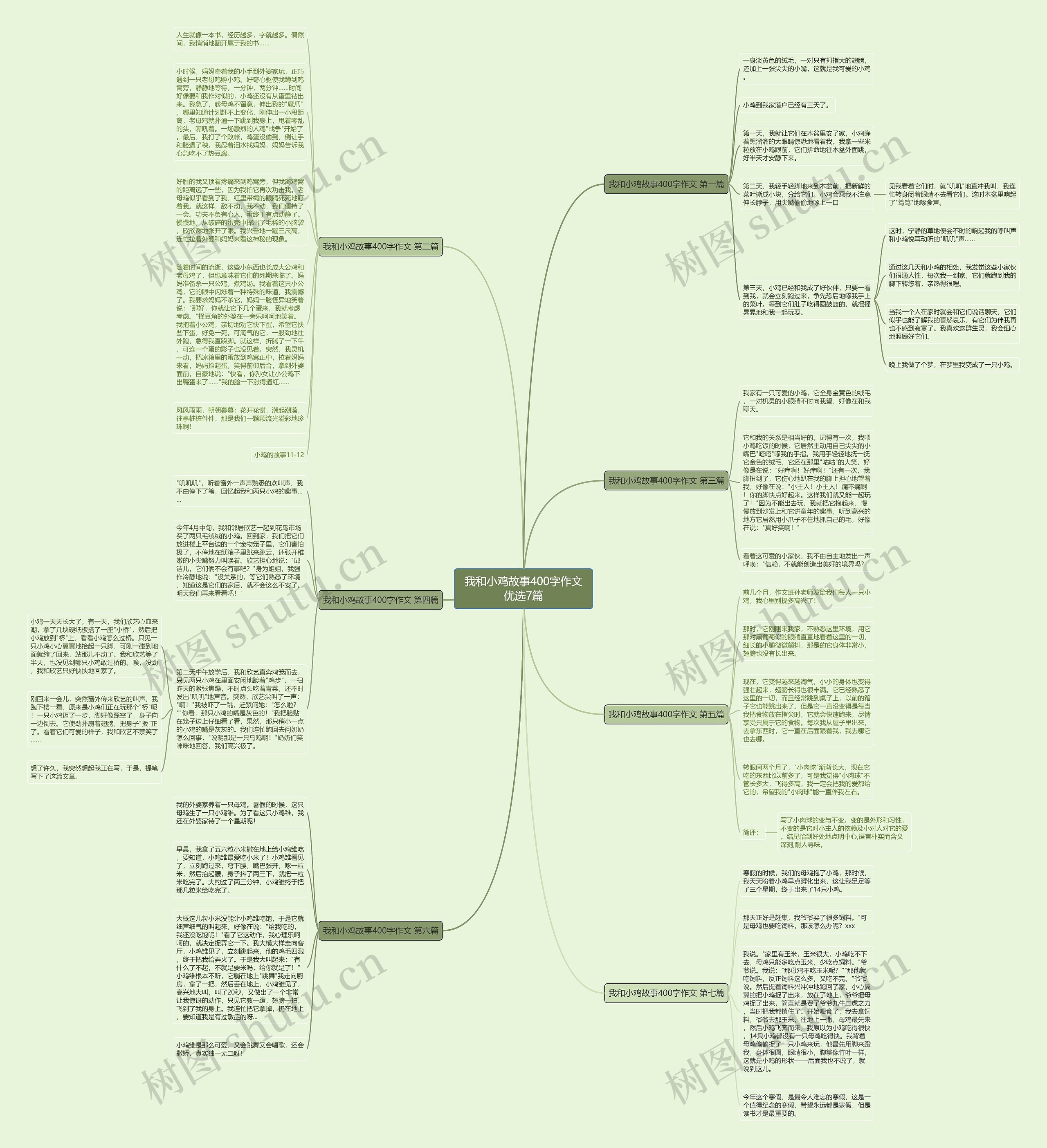 我和小鸡故事400字作文优选7篇思维导图