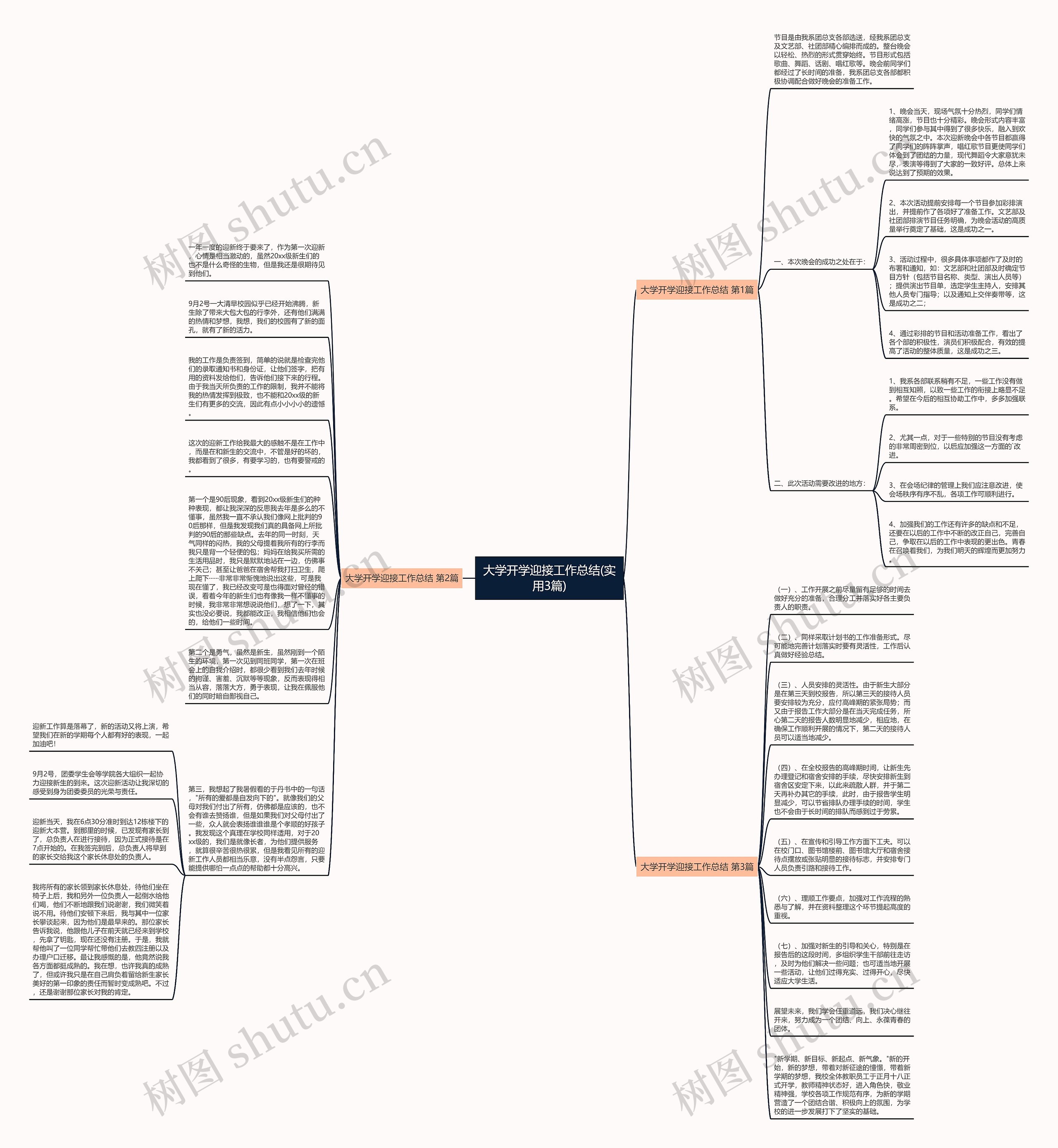 大学开学迎接工作总结(实用3篇)思维导图
