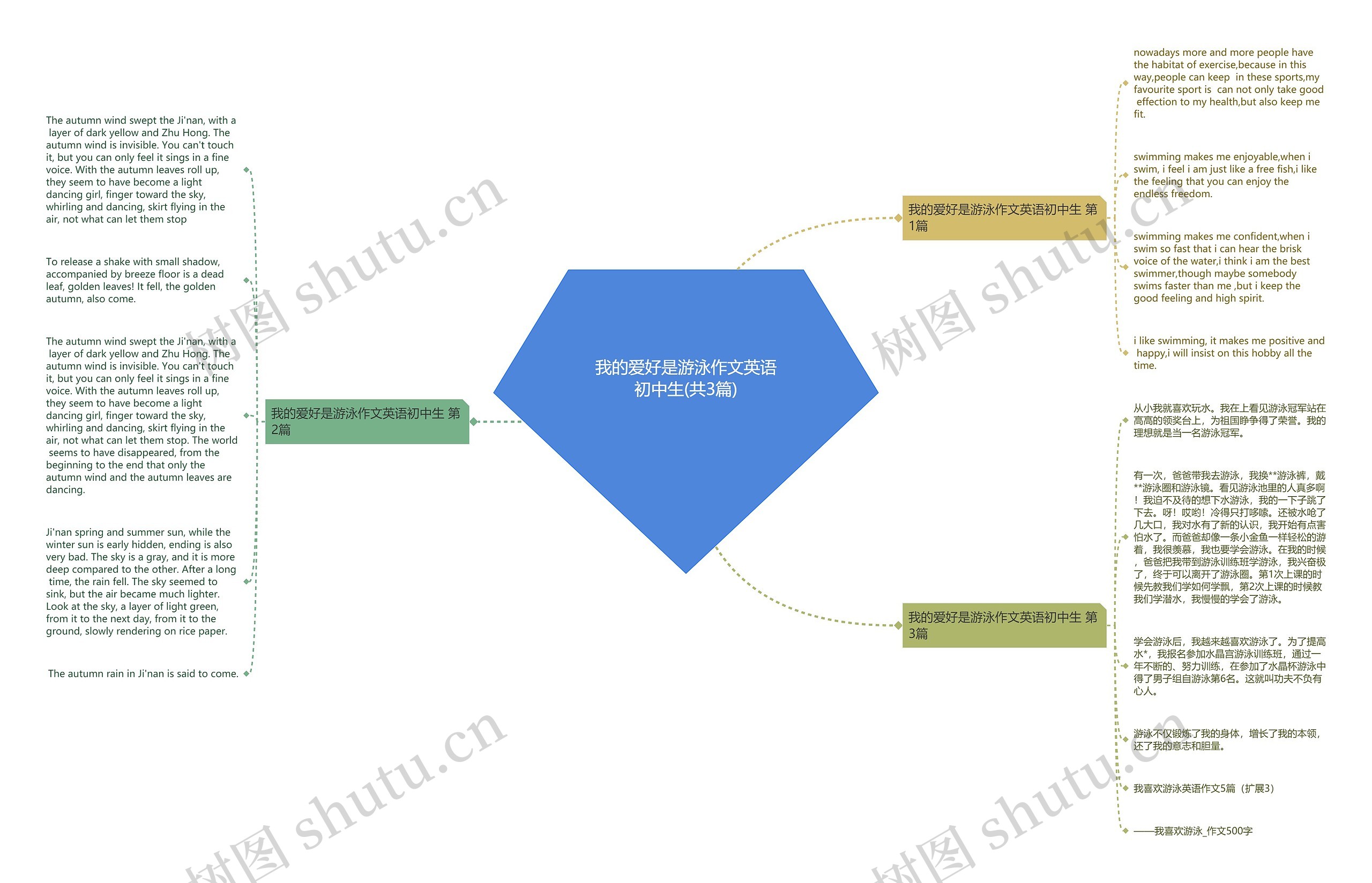 我的爱好是游泳作文英语初中生(共3篇)思维导图