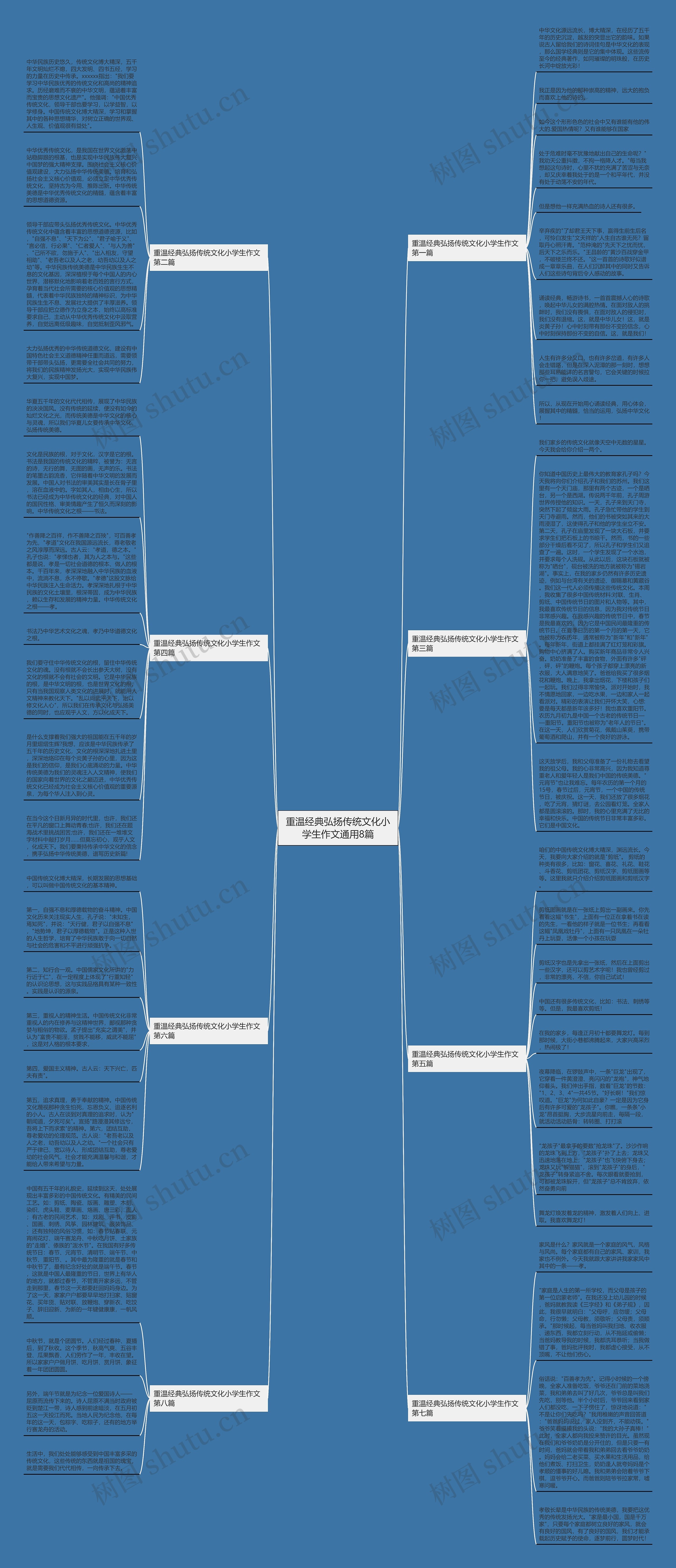 重温经典弘扬传统文化小学生作文通用8篇思维导图