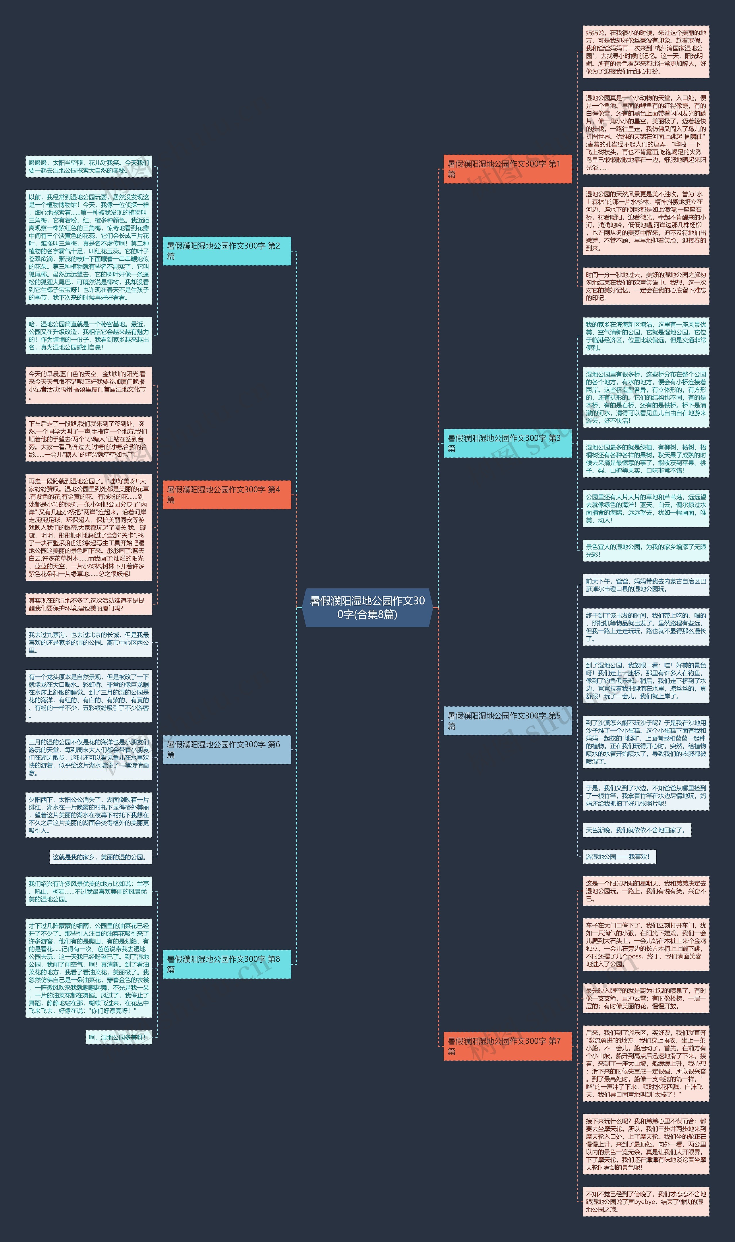 暑假濮阳湿地公园作文300字(合集8篇)思维导图