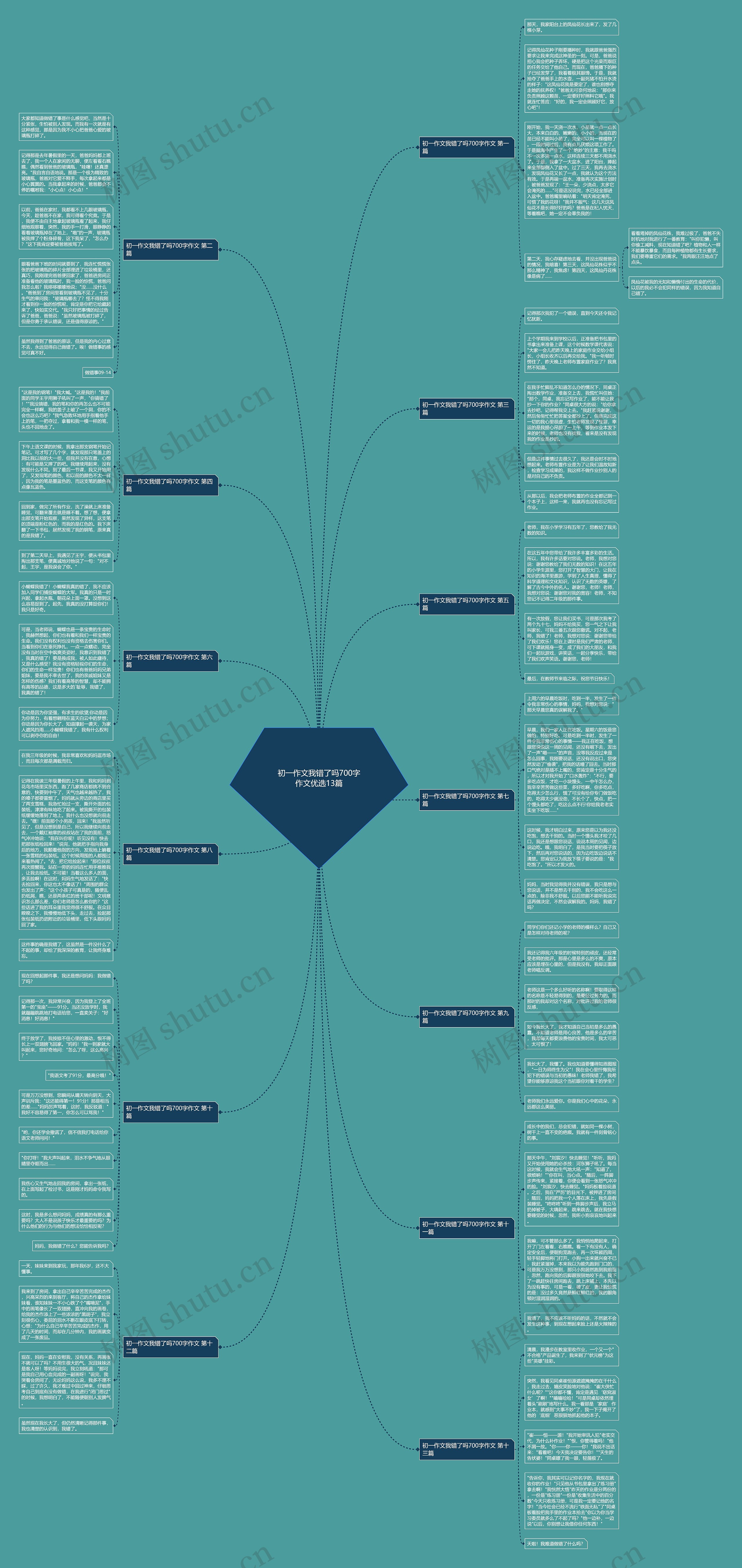 初一作文我错了吗700字作文优选13篇思维导图