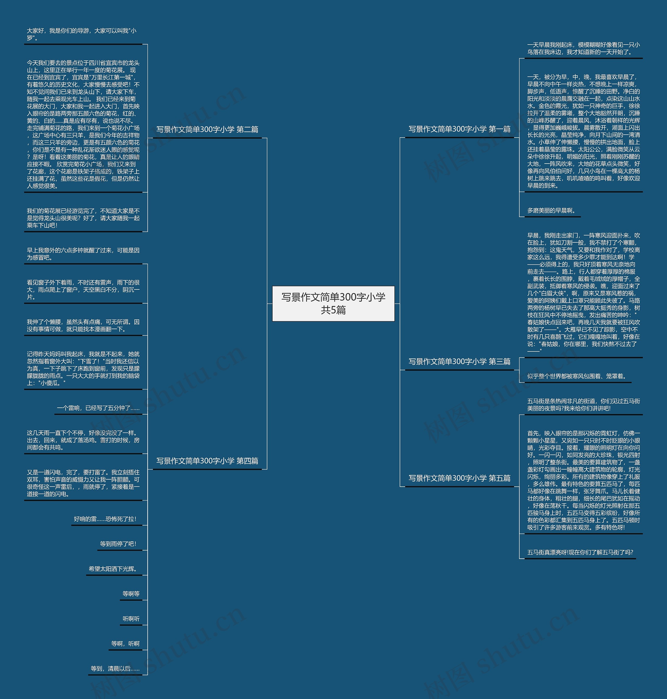 写景作文简单300字小学共5篇思维导图