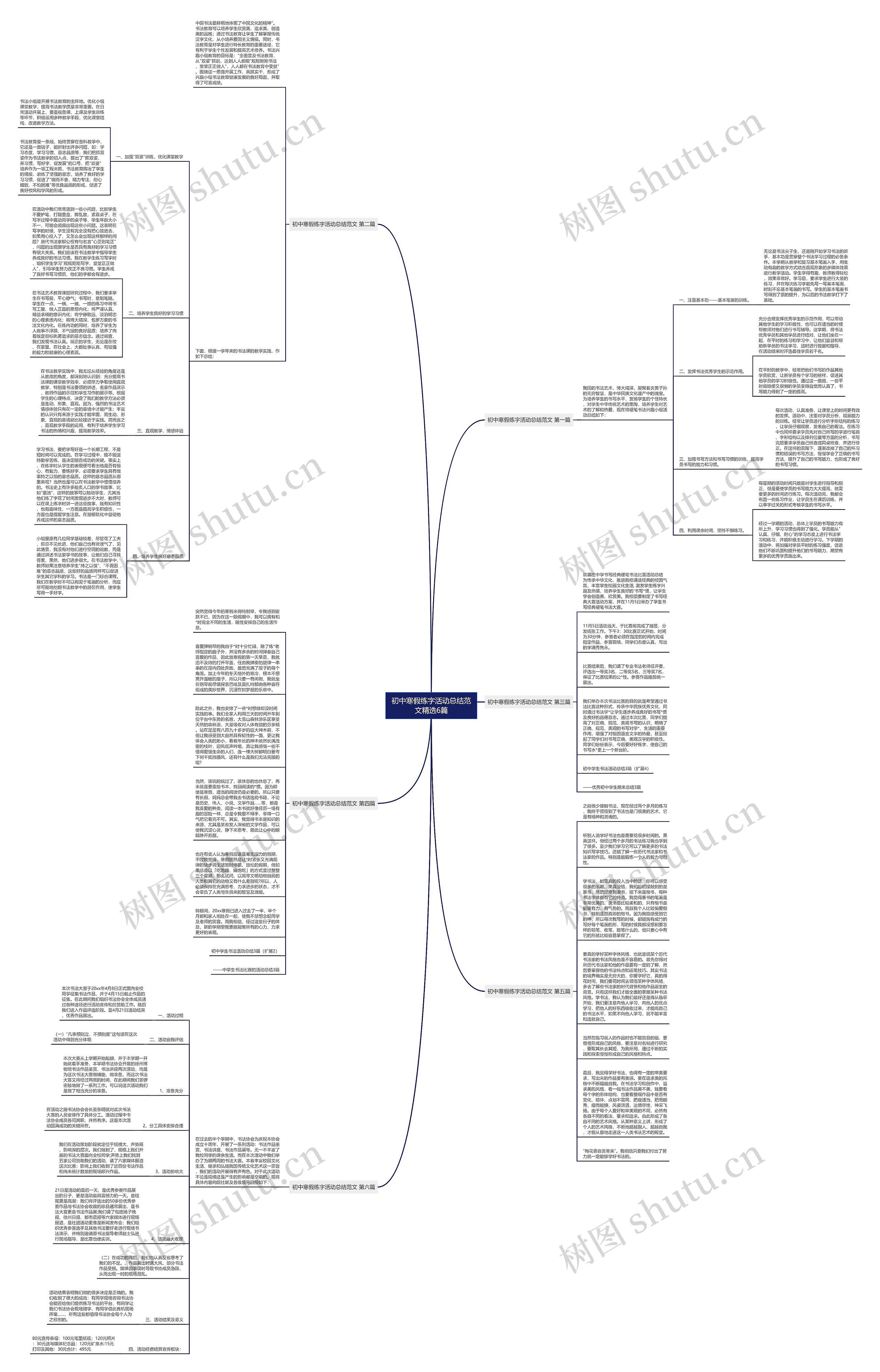初中寒假练字活动总结范文精选6篇思维导图