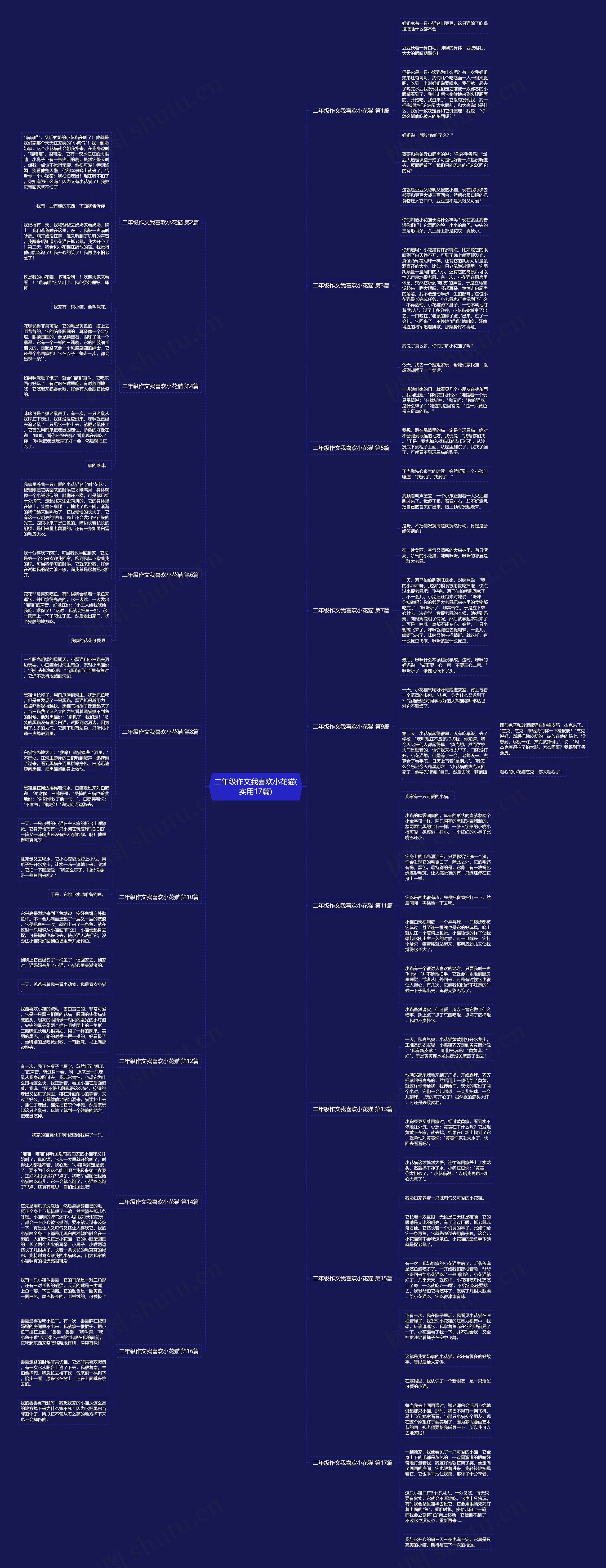 二年级作文我喜欢小花猫(实用17篇)思维导图