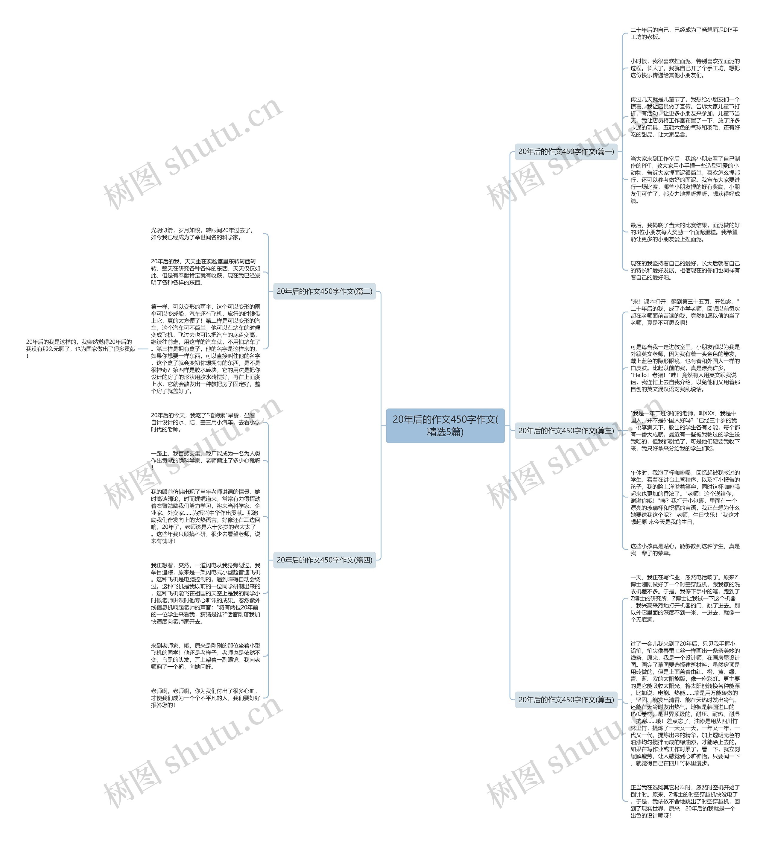 20年后的作文450字作文(精选5篇)思维导图
