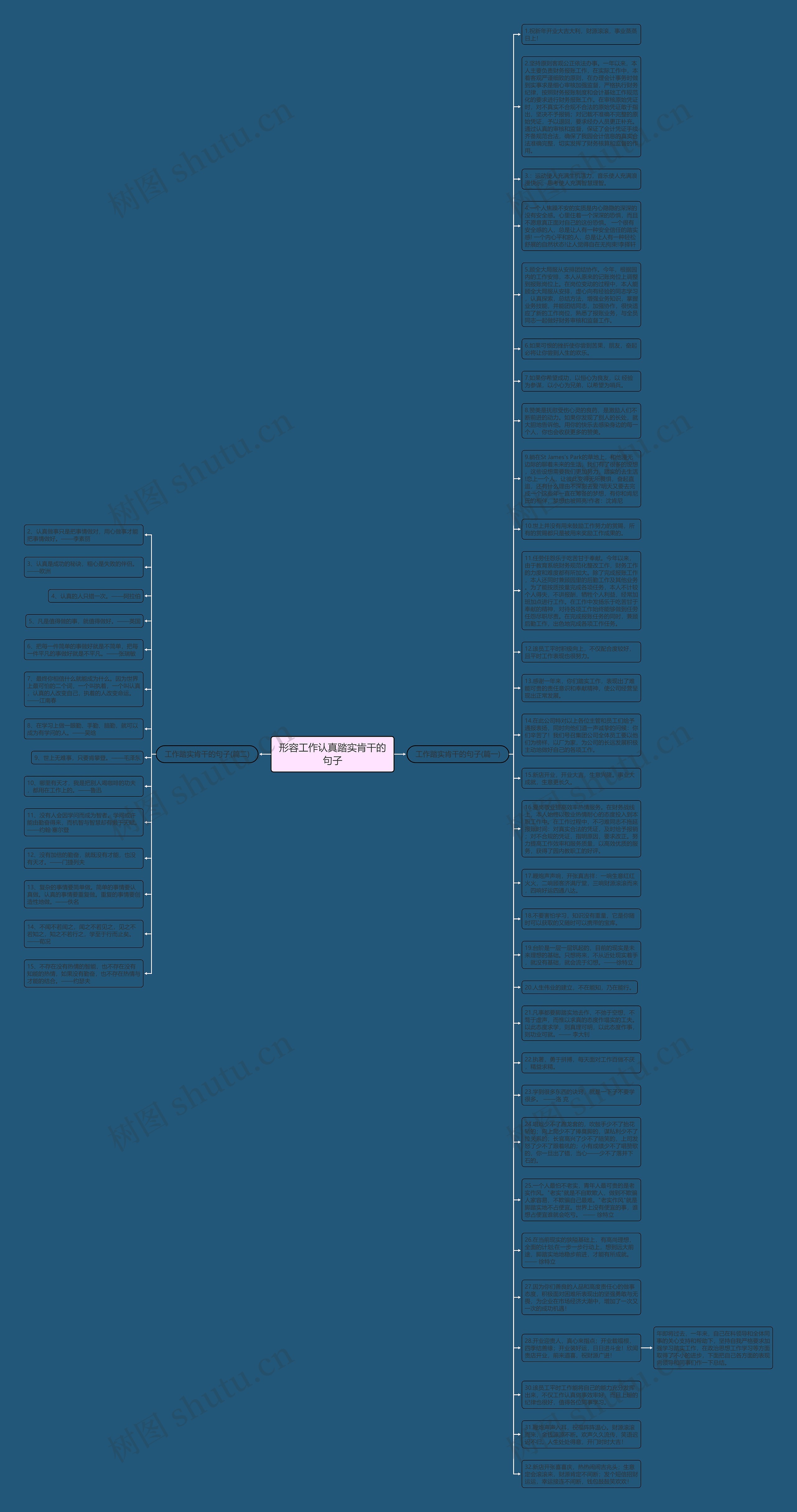 形容工作认真踏实肯干的句子思维导图