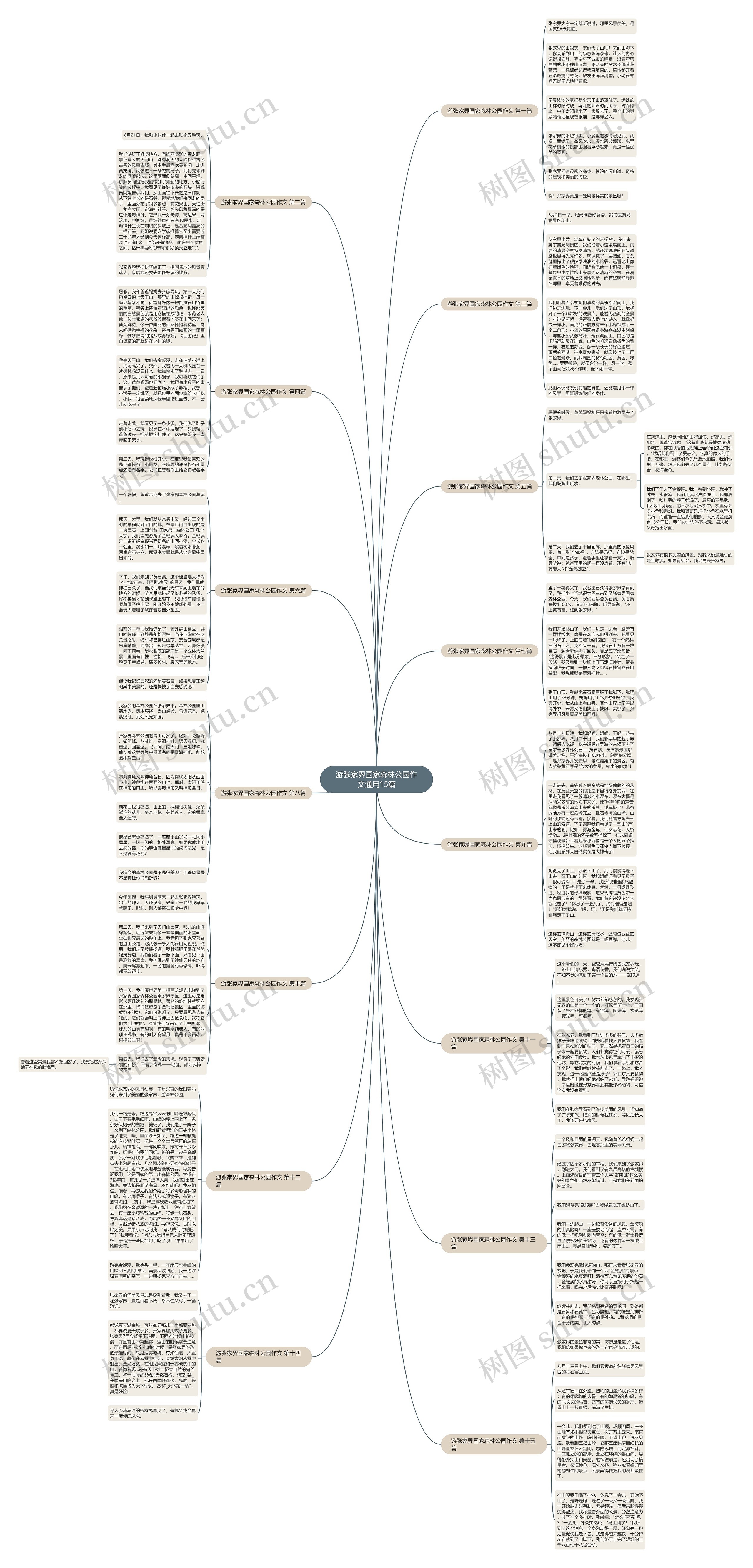 游张家界国家森林公园作文通用15篇思维导图