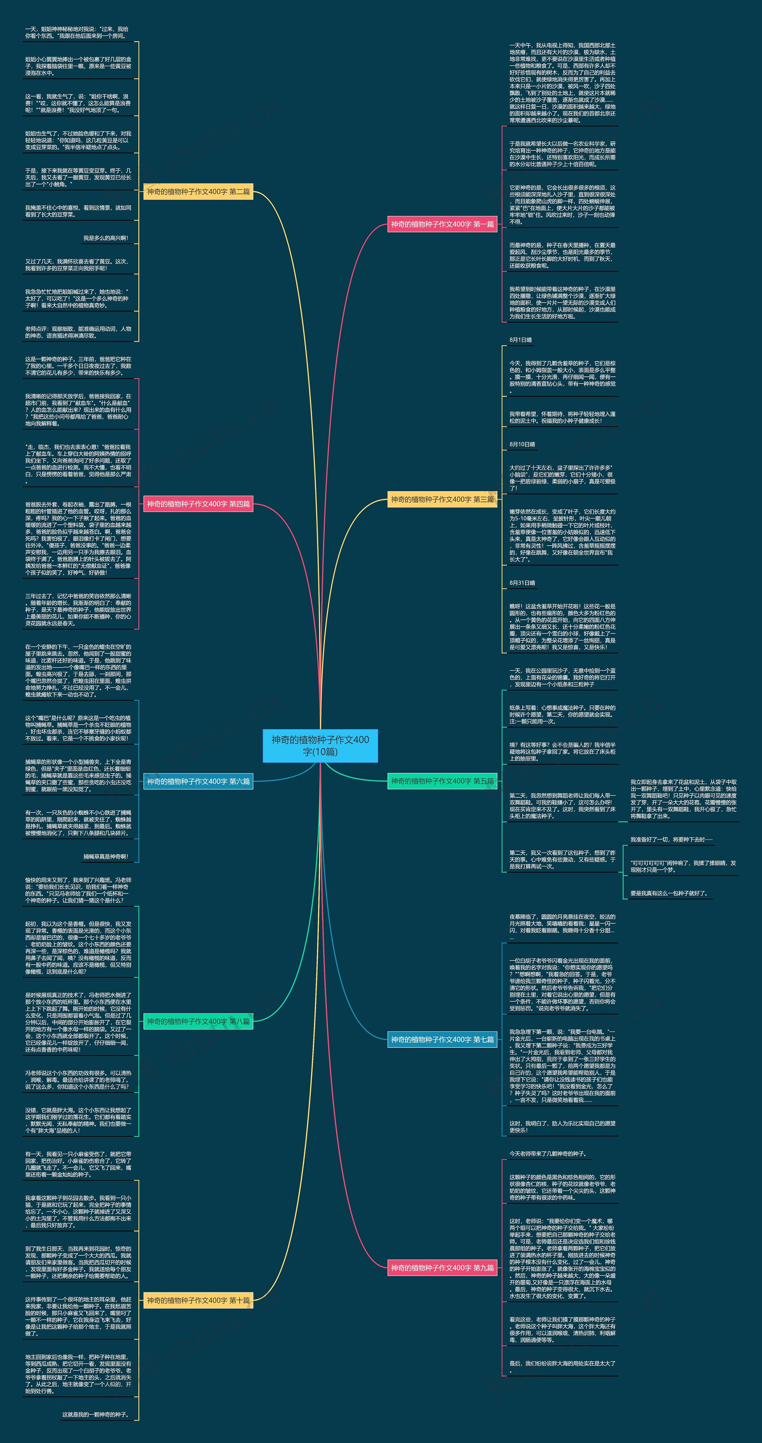 神奇的植物种子作文400字(10篇)思维导图