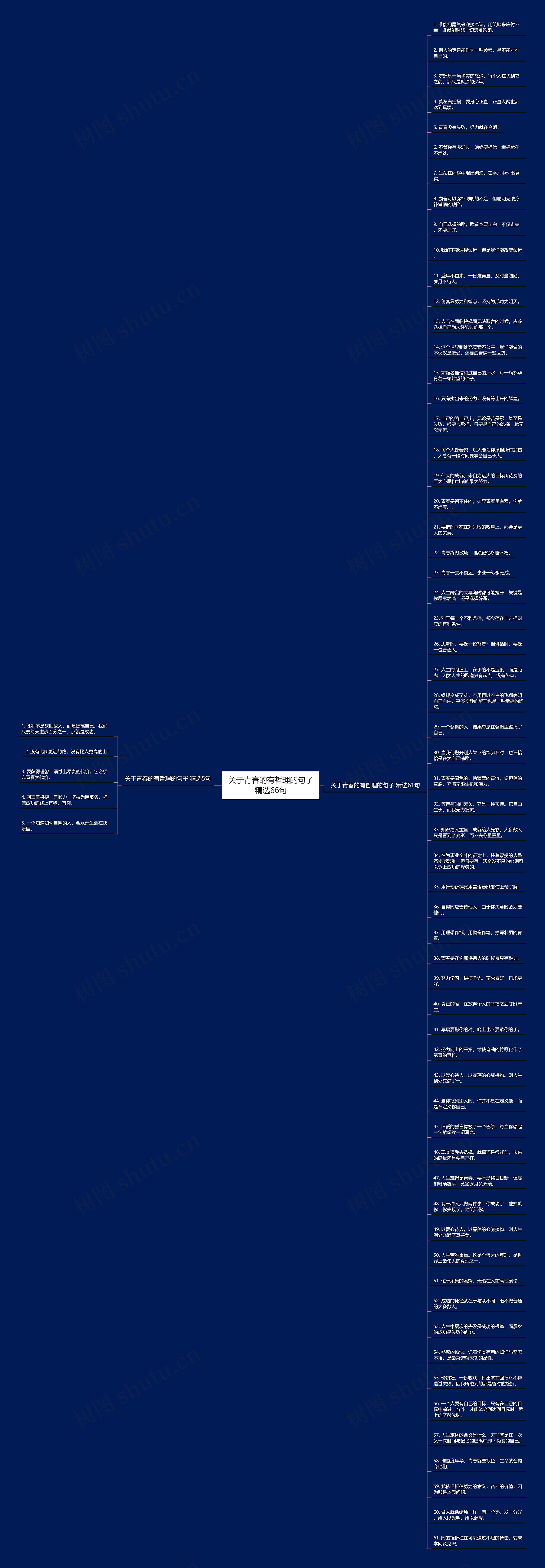 关于青春的有哲理的句子精选66句思维导图