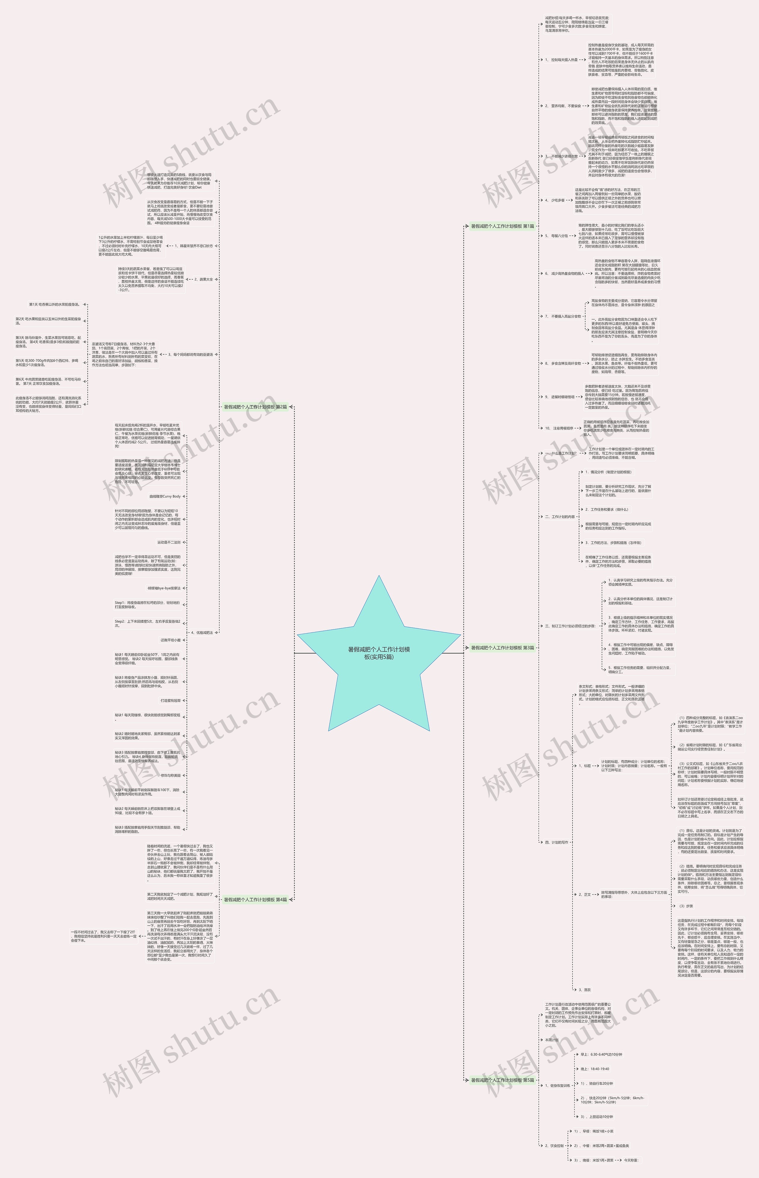 暑假减肥个人工作计划(实用5篇)思维导图