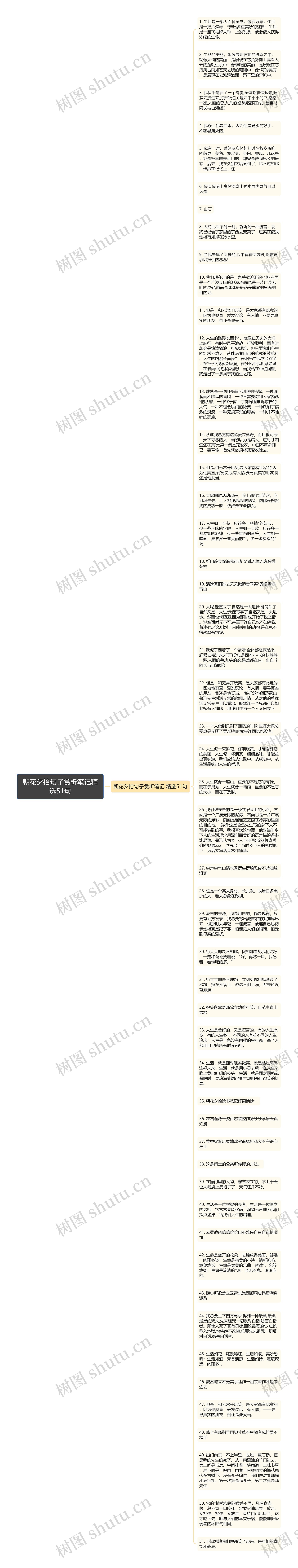 朝花夕拾句子赏析笔记精选51句思维导图