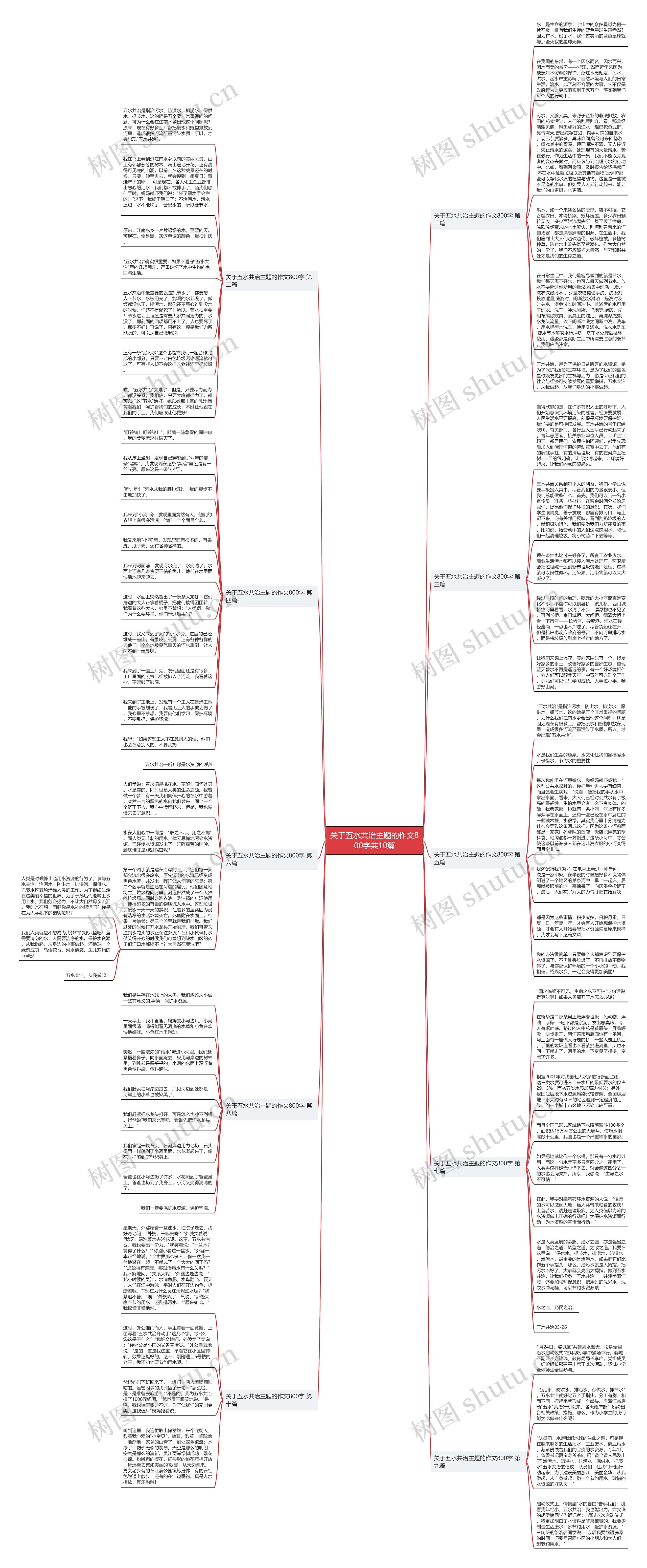 关于五水共治主题的作文800字共10篇思维导图